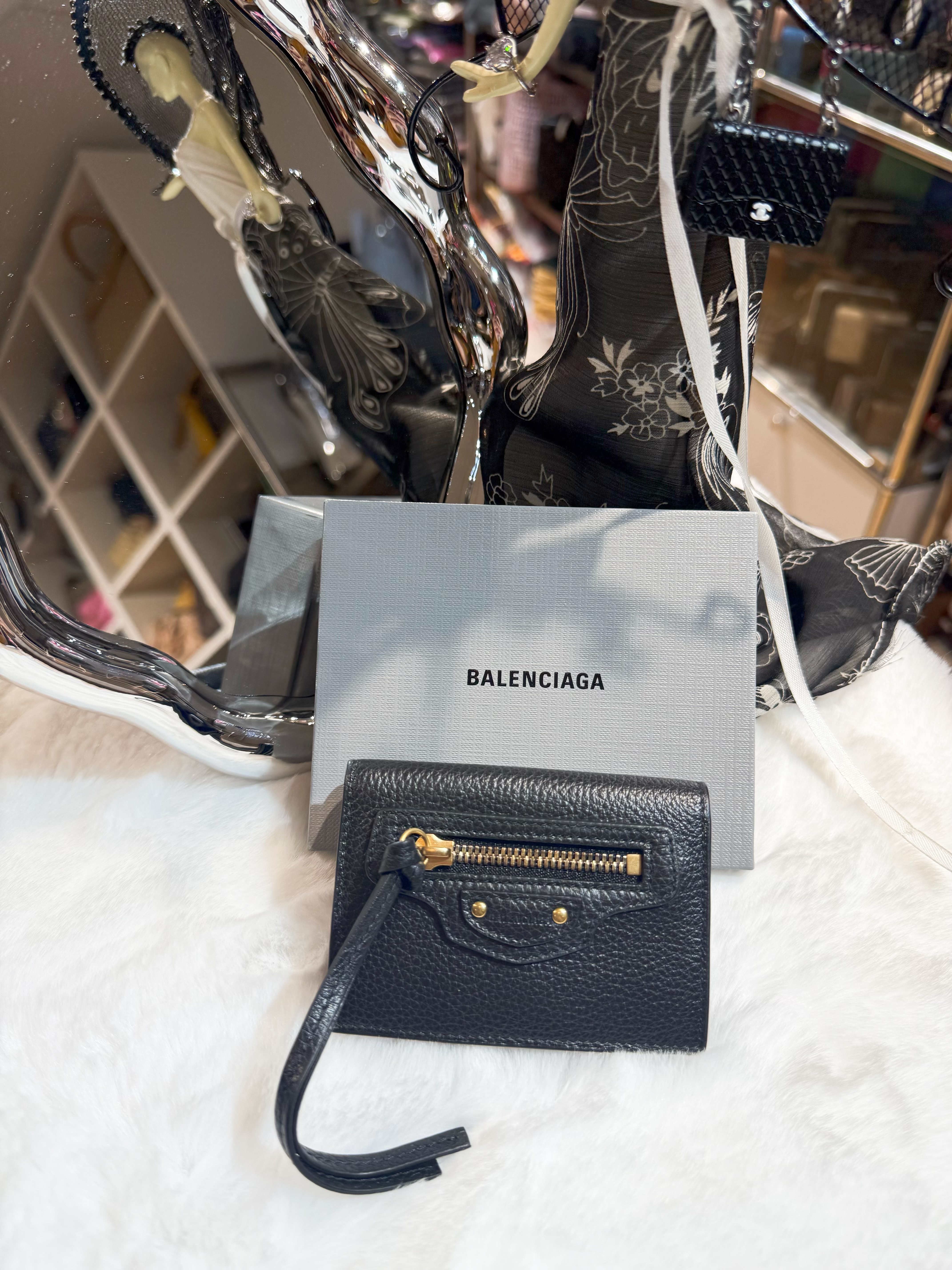 Balenciaga mini wallet city/blk/g