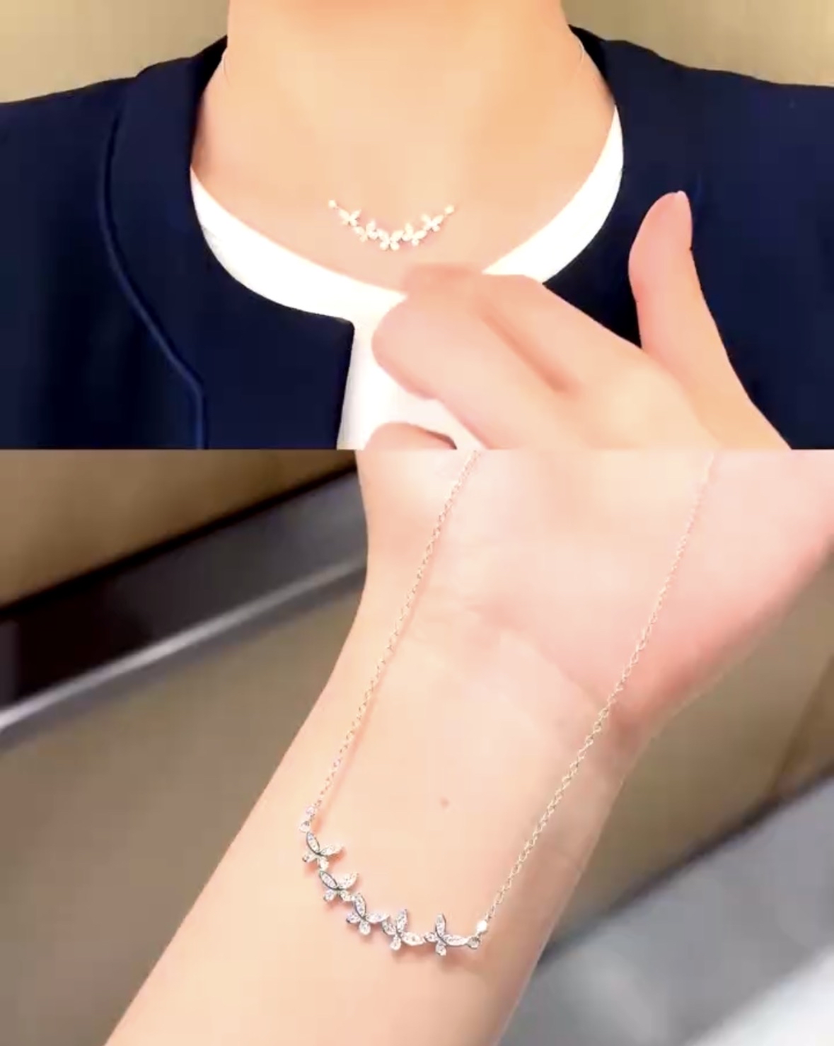 💎莫桑钻  格拉芙同款  蝴蝶🦋微笑项链✨