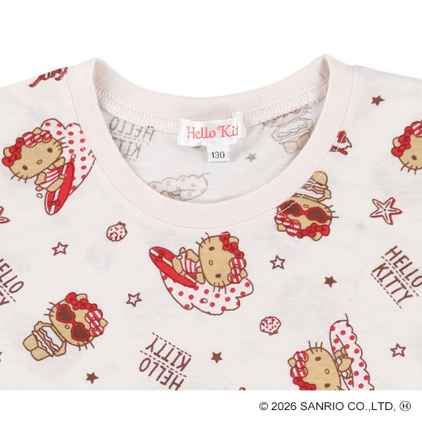 🇯🇵預訂 日本直送🇯🇵清爽材質烤焦Hello Kitty滿印短袖家居服上下套裝