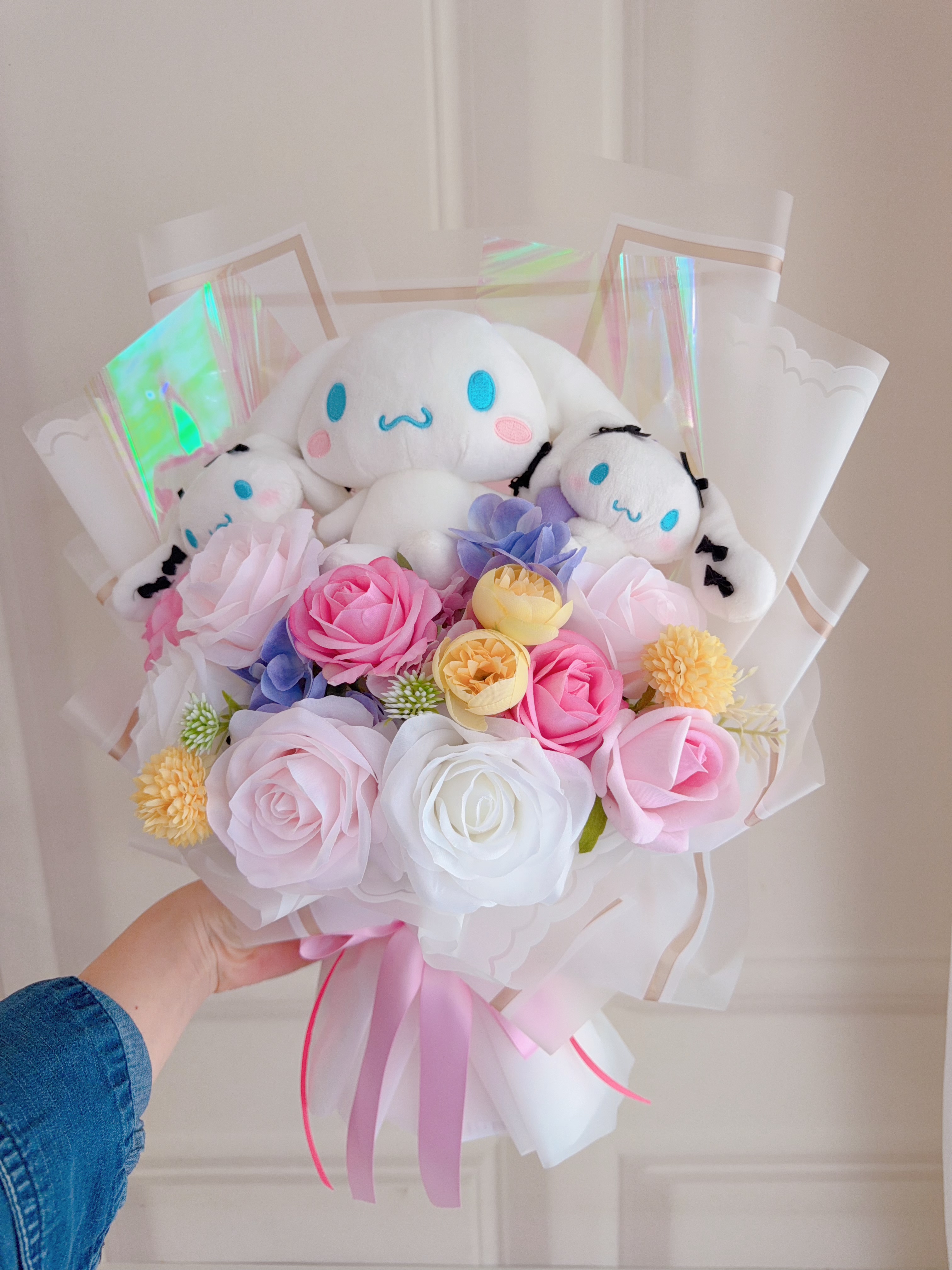 (現貨)肉桂狗公仔花束