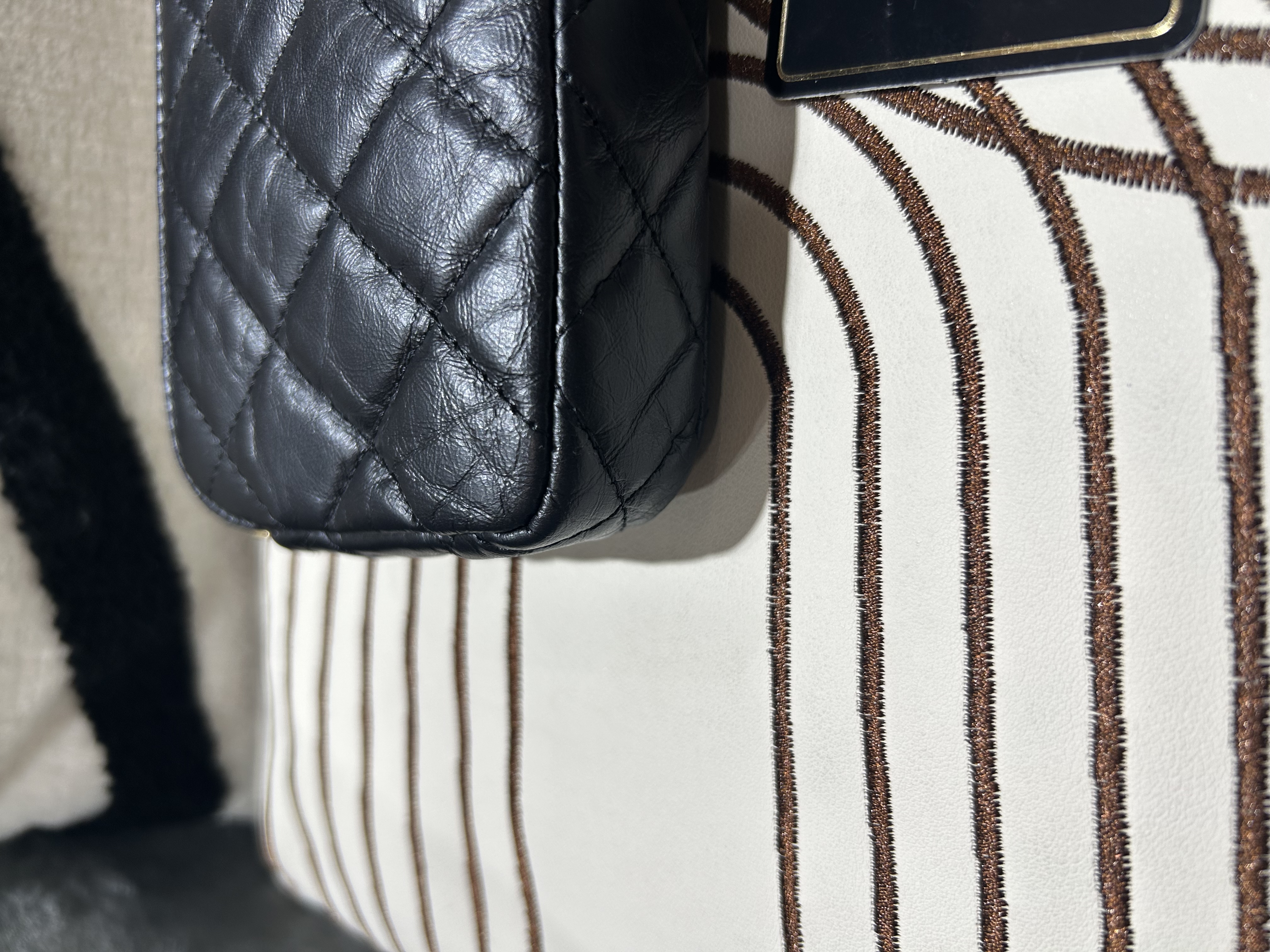 Chanel Double Zip Clutch With Chain Black Quilted Aged Calfskin Lucky Charms 2.55 Reissue Gold Hardware 100%Authentic ,98%new ✅25card ✅dust bag✅box