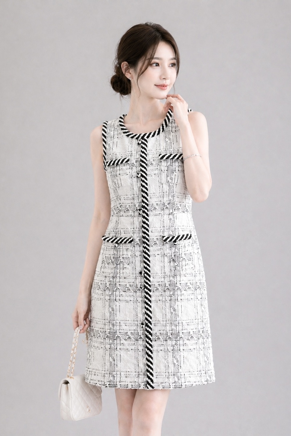 25961 Chérie Tweed Trim Dress