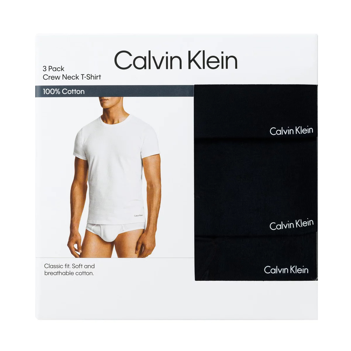 日本Costco直送 CALVIN KLEIN H022502 純棉圓領 Tee 3 件裝 