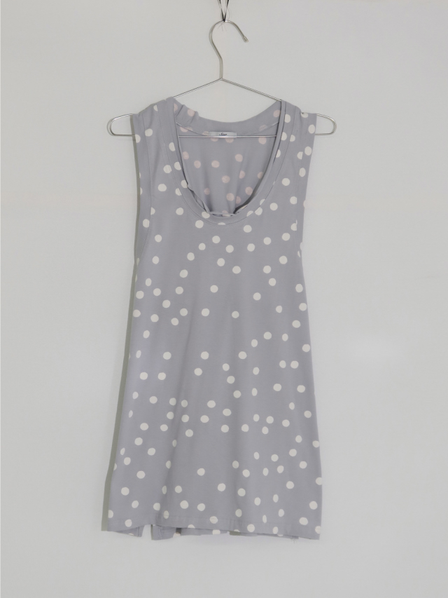 Polka Dot Cutout Tank Top
