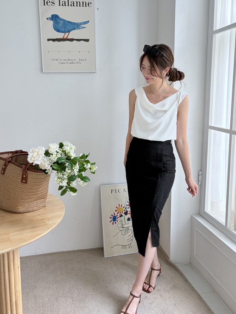 Twisted Strap Tank Top (White)