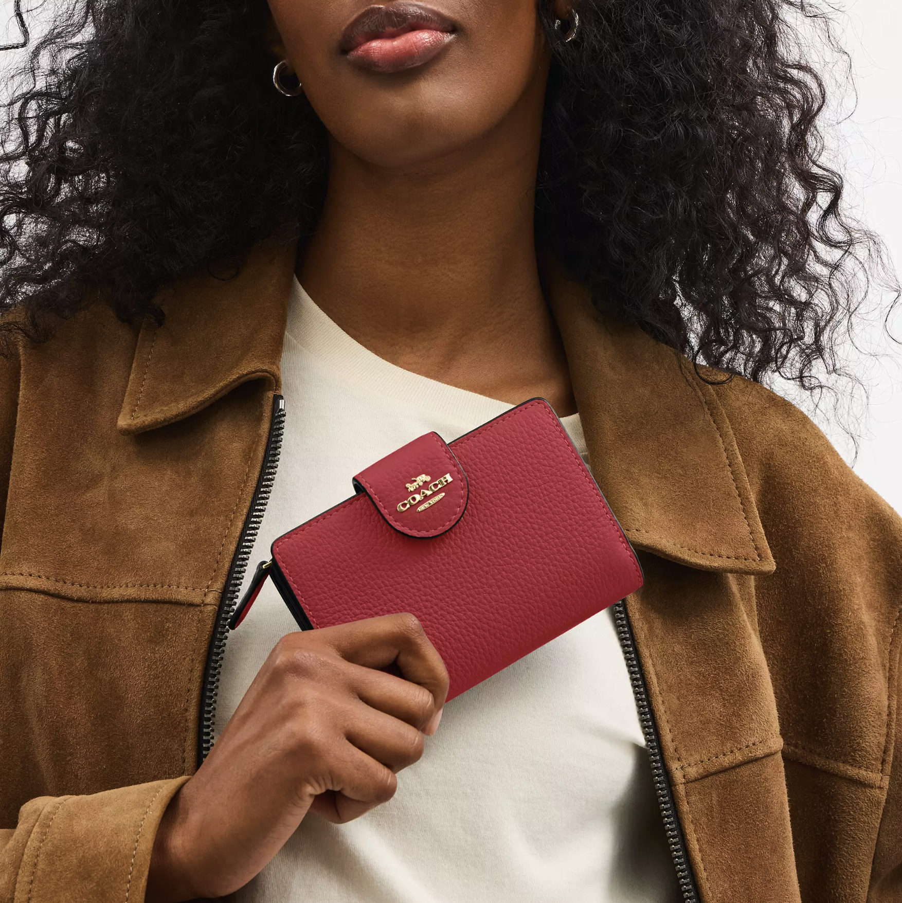 Coach Medium Corner Zip Wallet in Signature Canvas