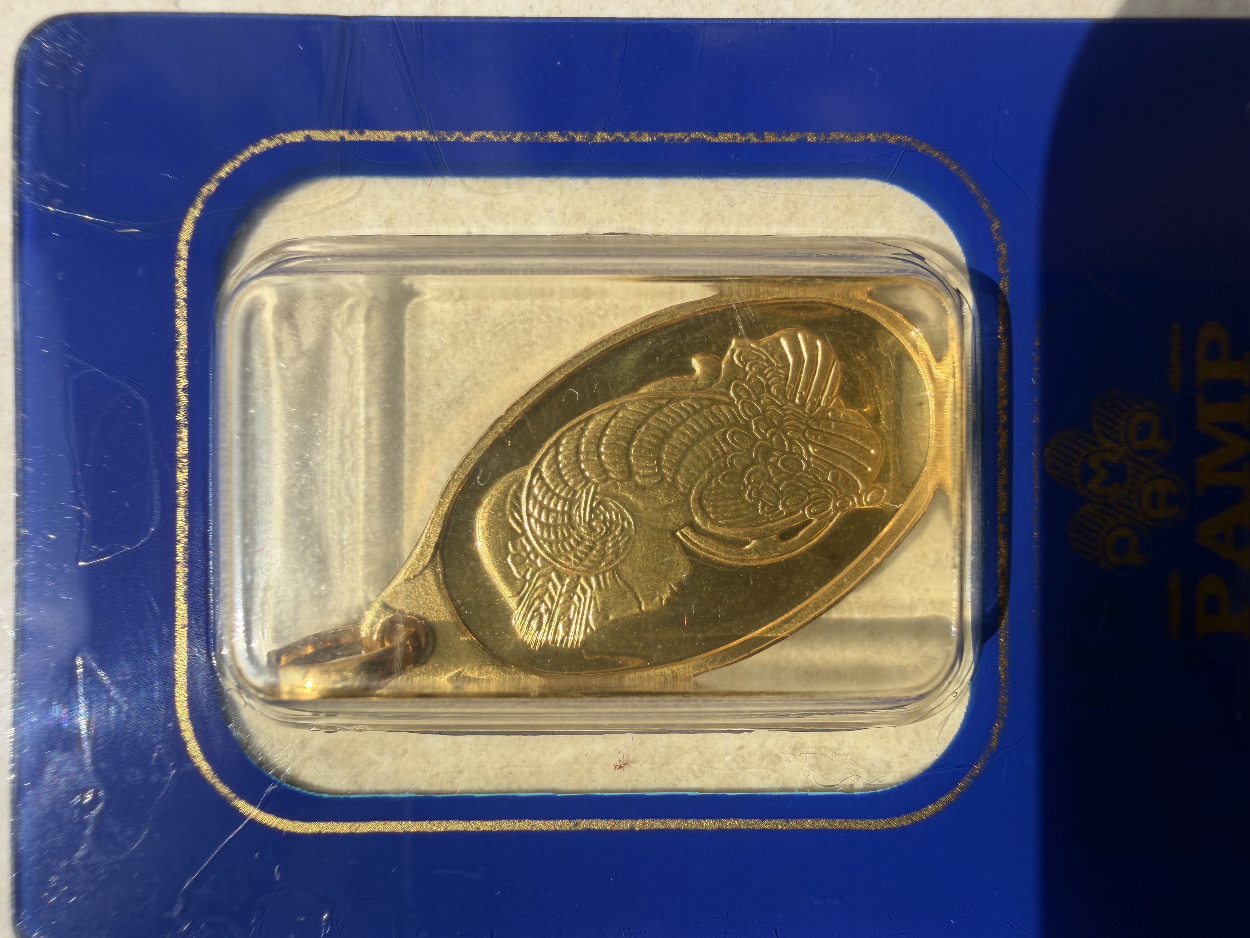 (SN431330) PAMP RARE 90’s Vintage 5.2g pendant🇨🇭Swiss Gold Bar Emas 999.9 财富女神吊坠