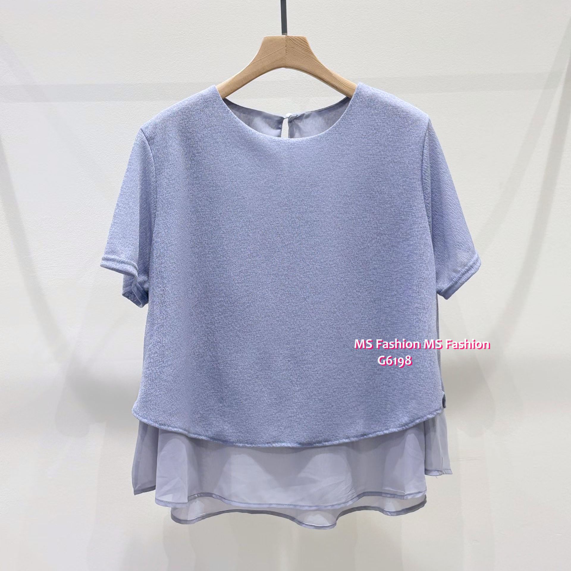 G6198 韓國🇰🇷淨色假兩件top