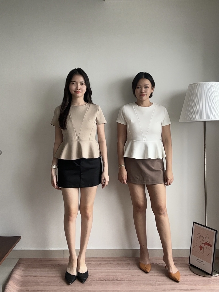 T4380 Short Sleeve Peplum Top - 3 Colors 