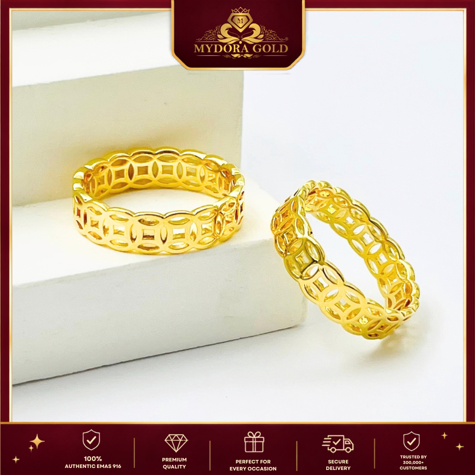 MYDORA Cincin Belah Rotan Money Catcher(5G) l EMAS 916/22K