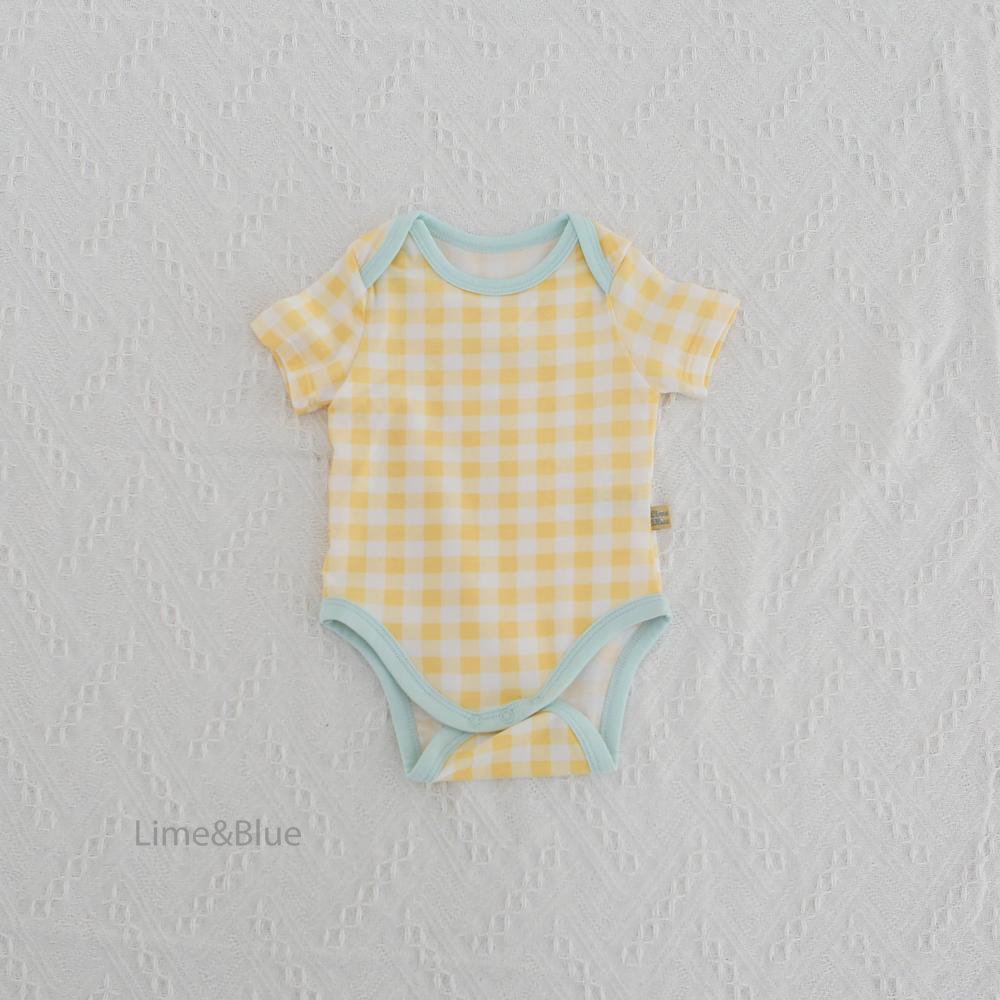 Summer Cracker Check Short-Sleeve Baby Suit