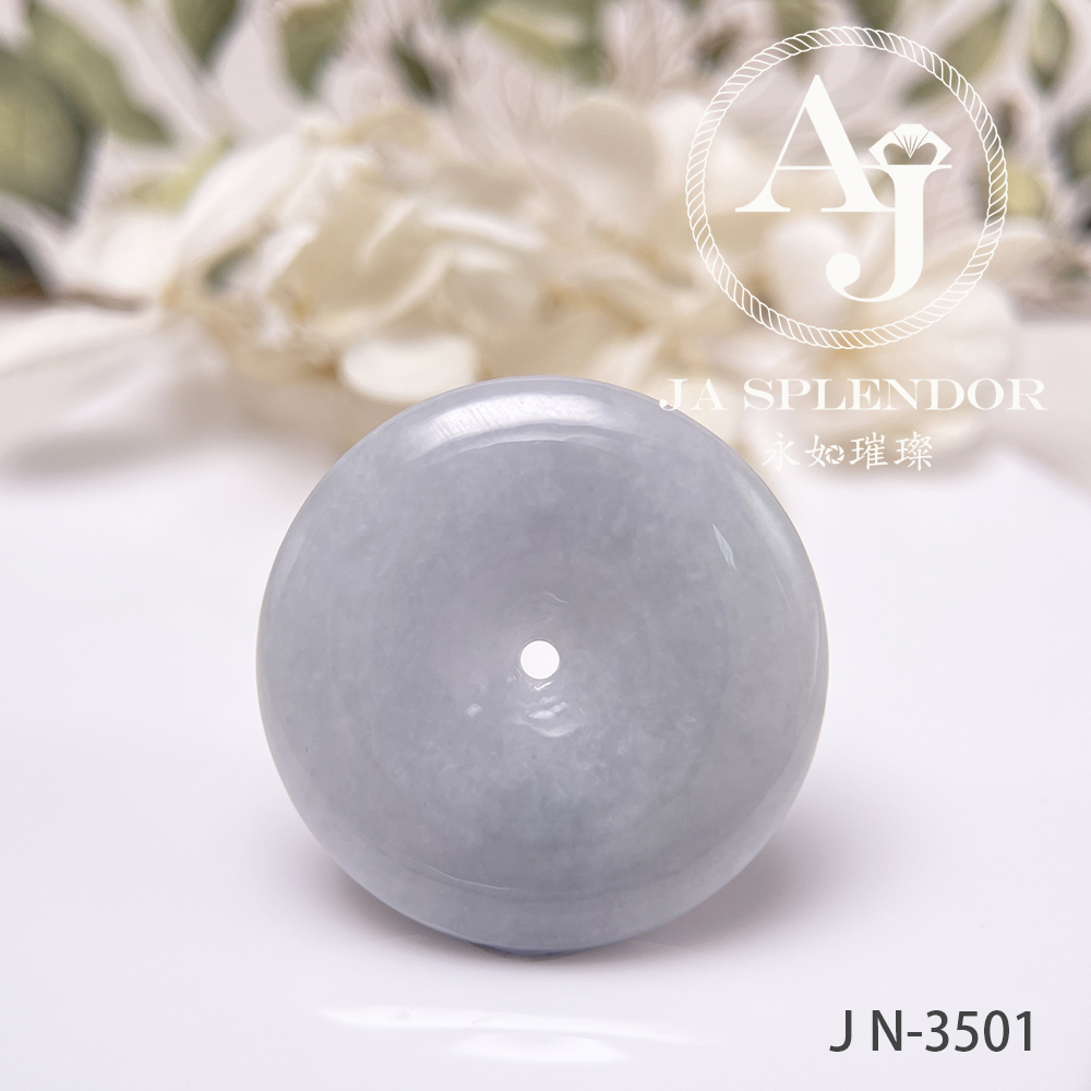 JN-3500/01/29 天然翡翠A玉 淡紫大平安扣吊墜【大特價】