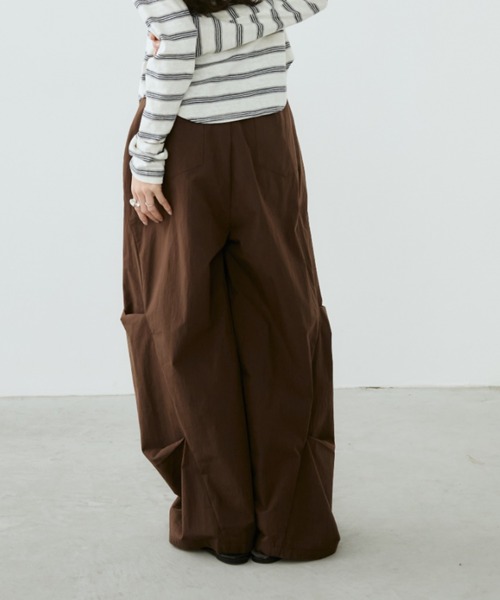 立體褶襉寬褲【JP012】