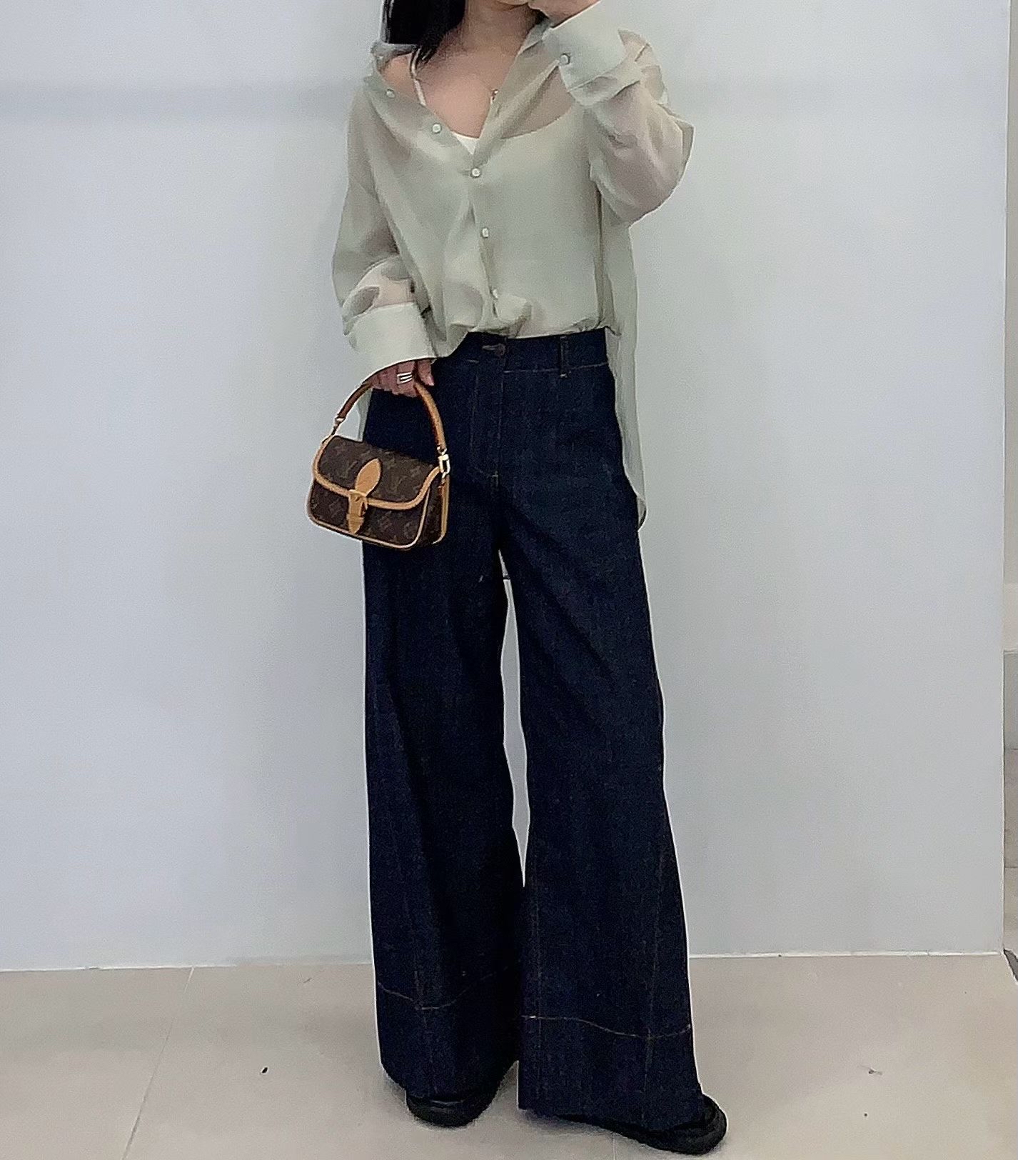 FP17_04 原色牛仔落地闊褲 