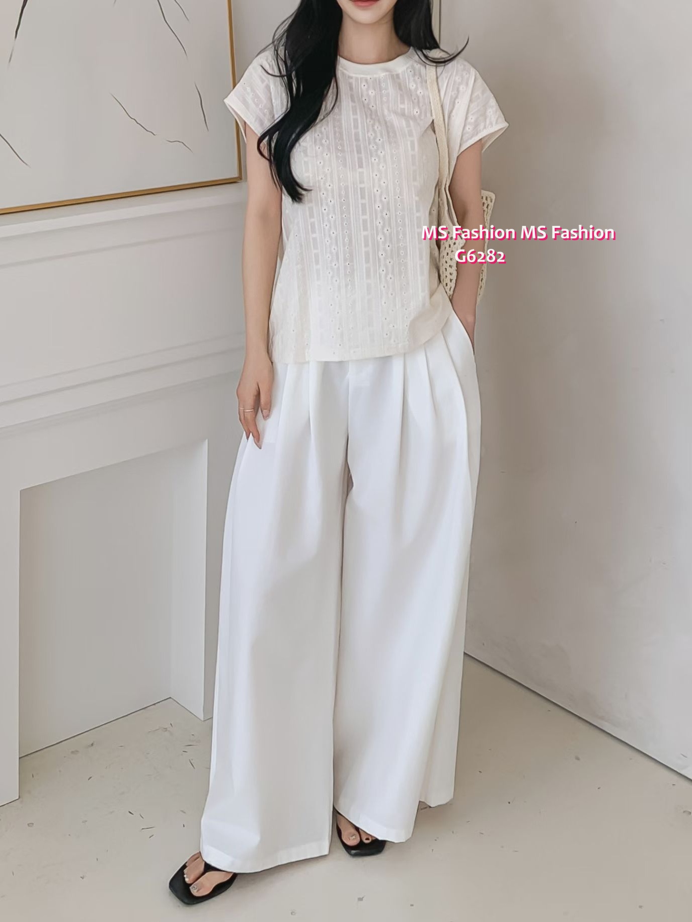 G6282 韓國🇰🇷淨色通花top