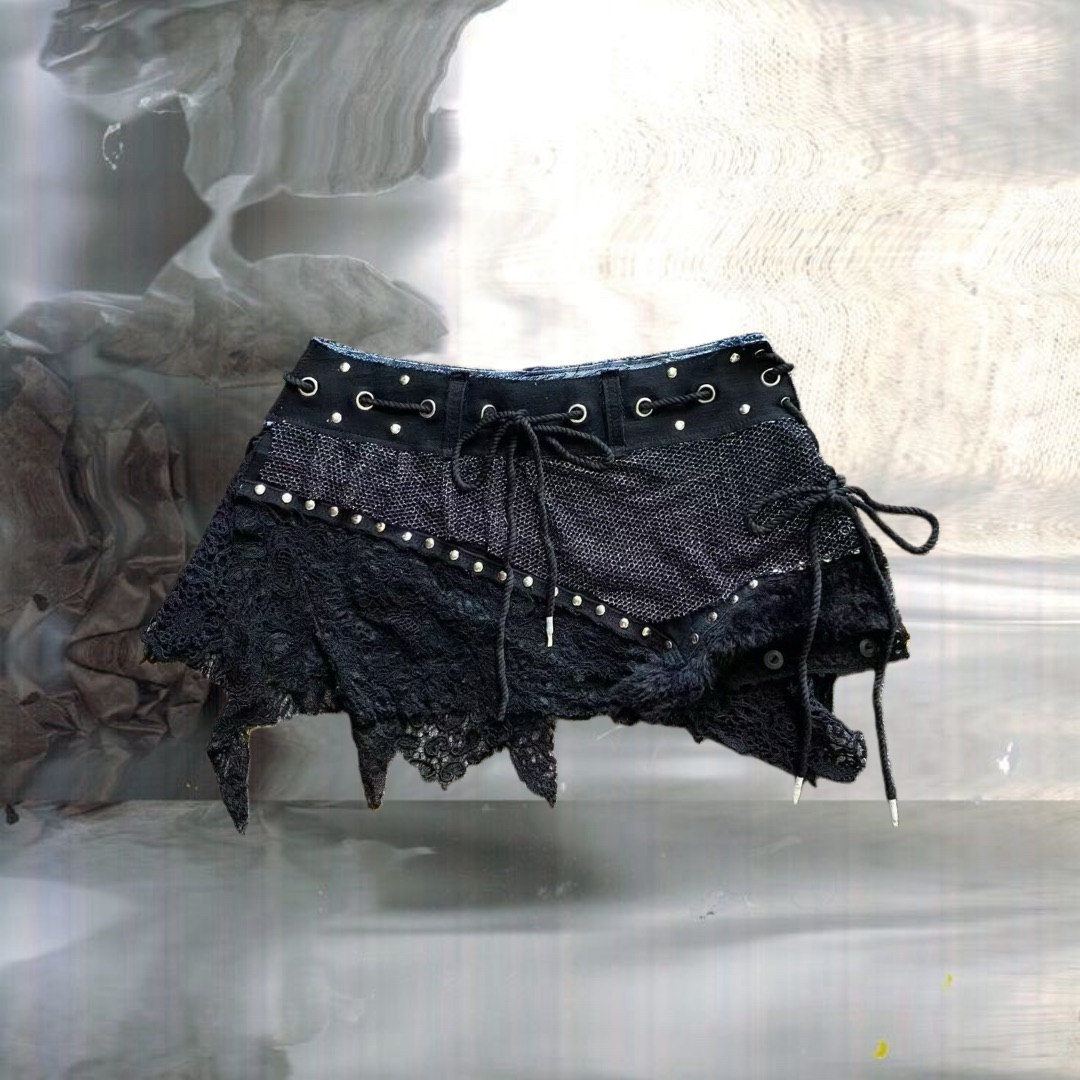 Dark Black Handmade Skirt