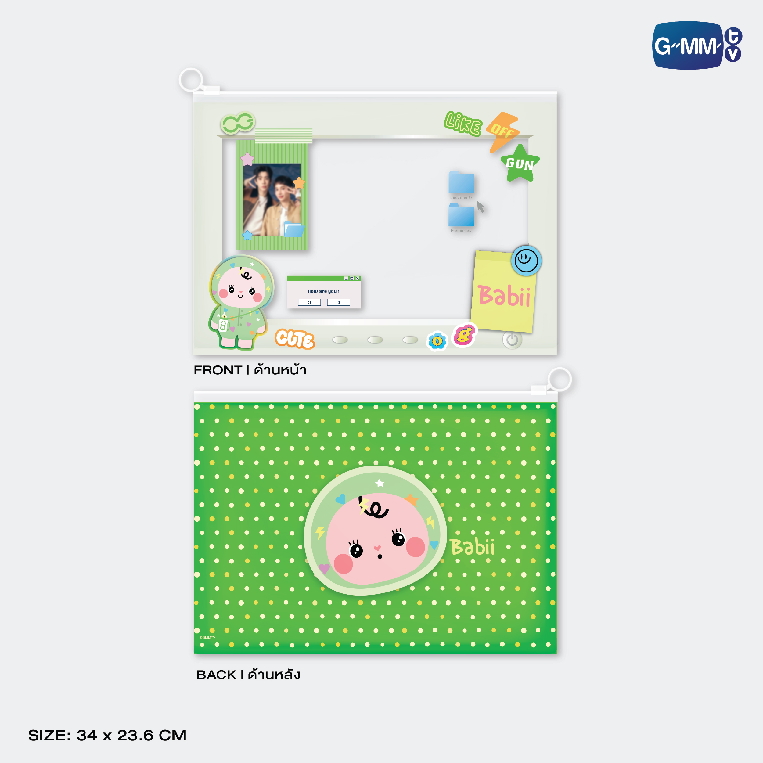 BABII CHARACTER POCKET ZIP FOLDER