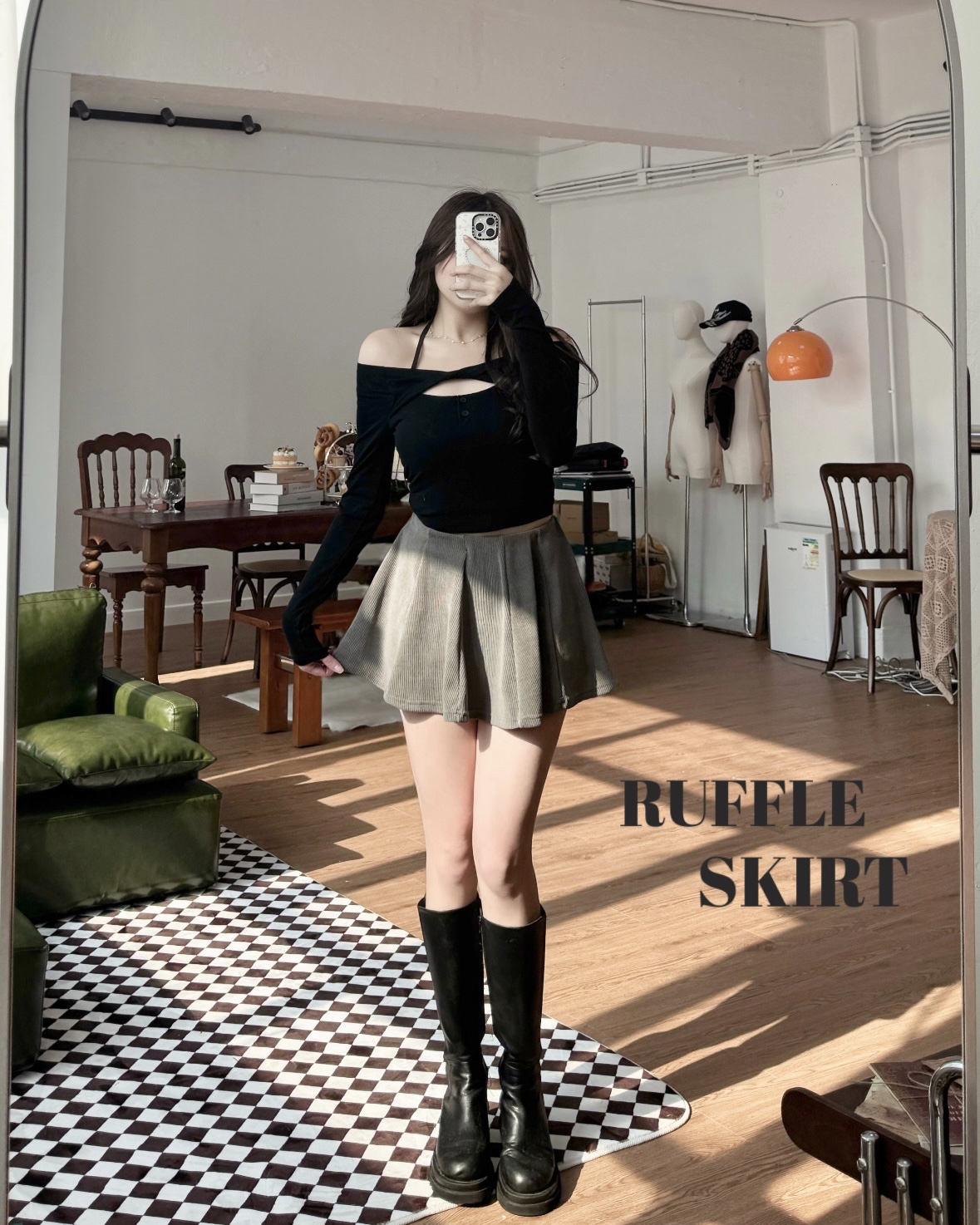 【 ♪ 高質量🎱充滿質感紋理～🖤超美波浪裙擺裙褲୨⚑゛】High-quality Ruffle Skirt Pants(兩色入)