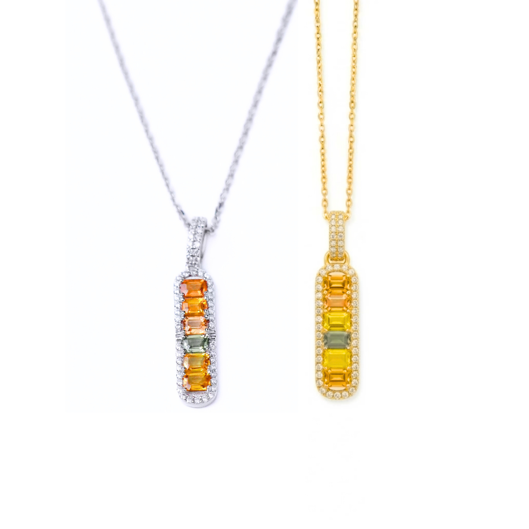 「火耀水龍玄晶・全圈碎石條頸鏈」｜隨身風水法陣｜高訂天然彩色藍寶石系列