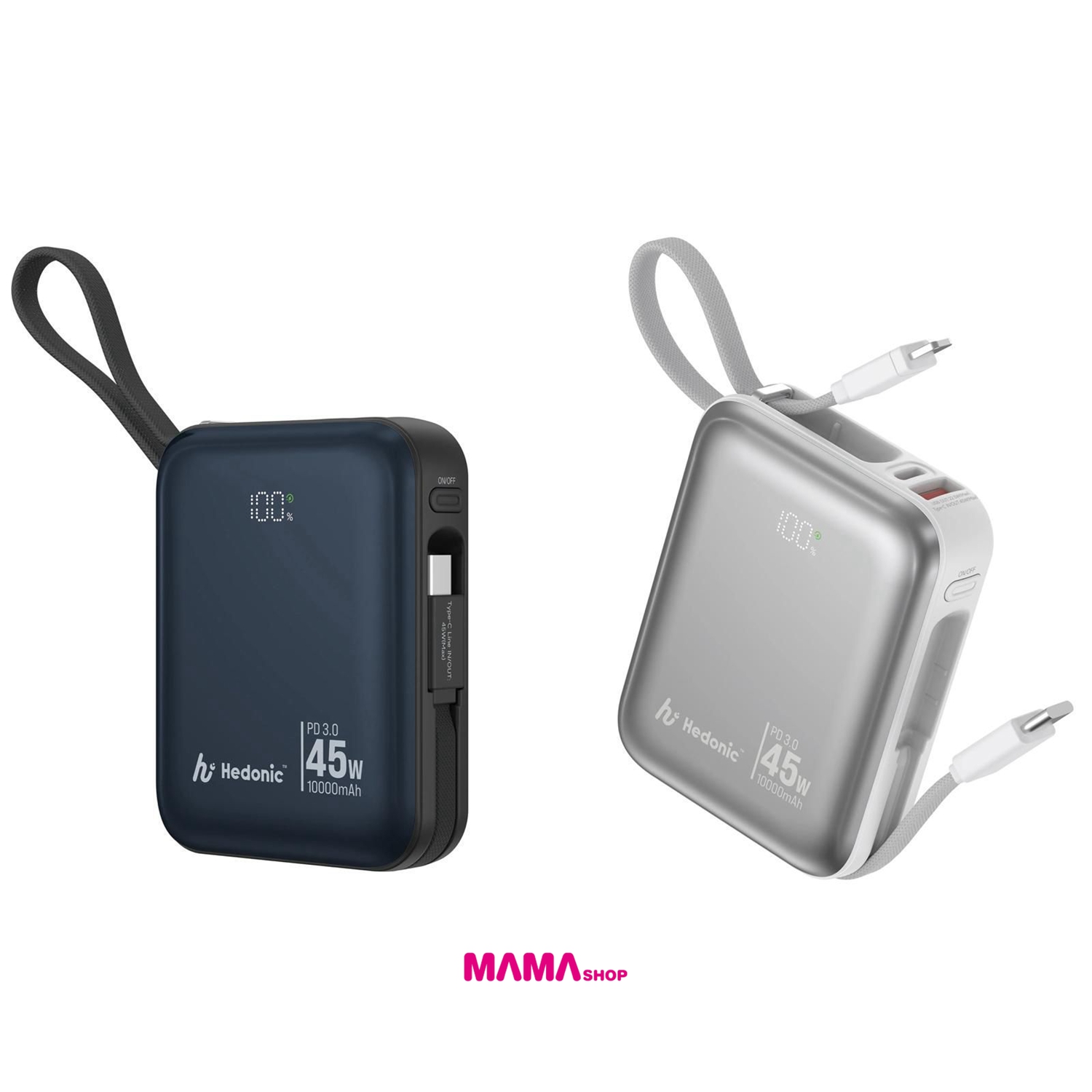 Heodnic PD 3.0 45W快充 10000mah流動充電池 (附嵌入式充電線)