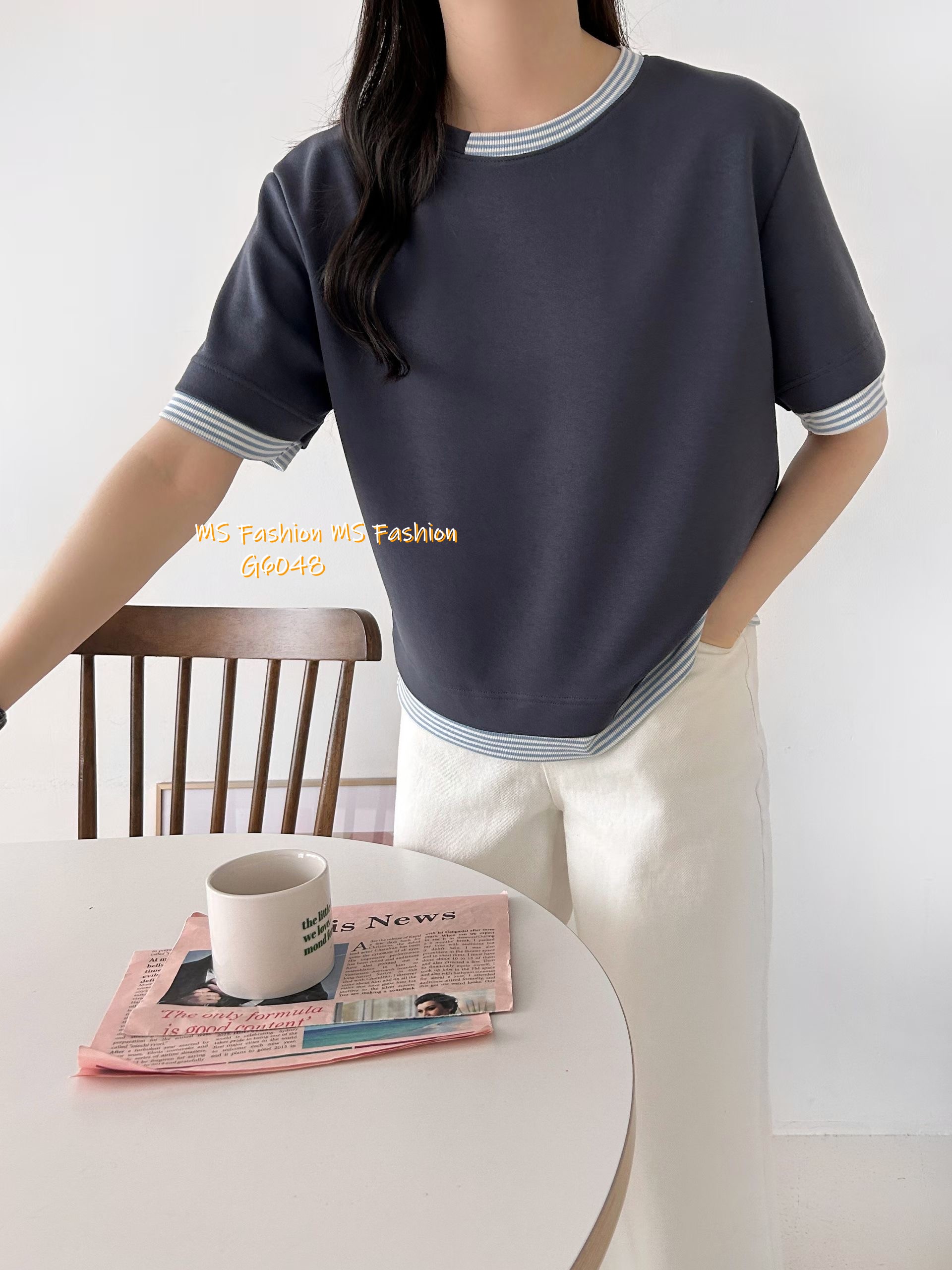 G6048 韓國🇰🇷拼邊子邊top