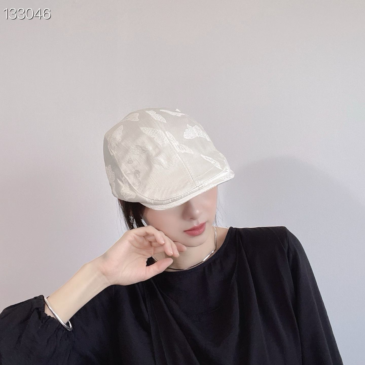 LY4 光澤感蝴蝶鴨咀帽