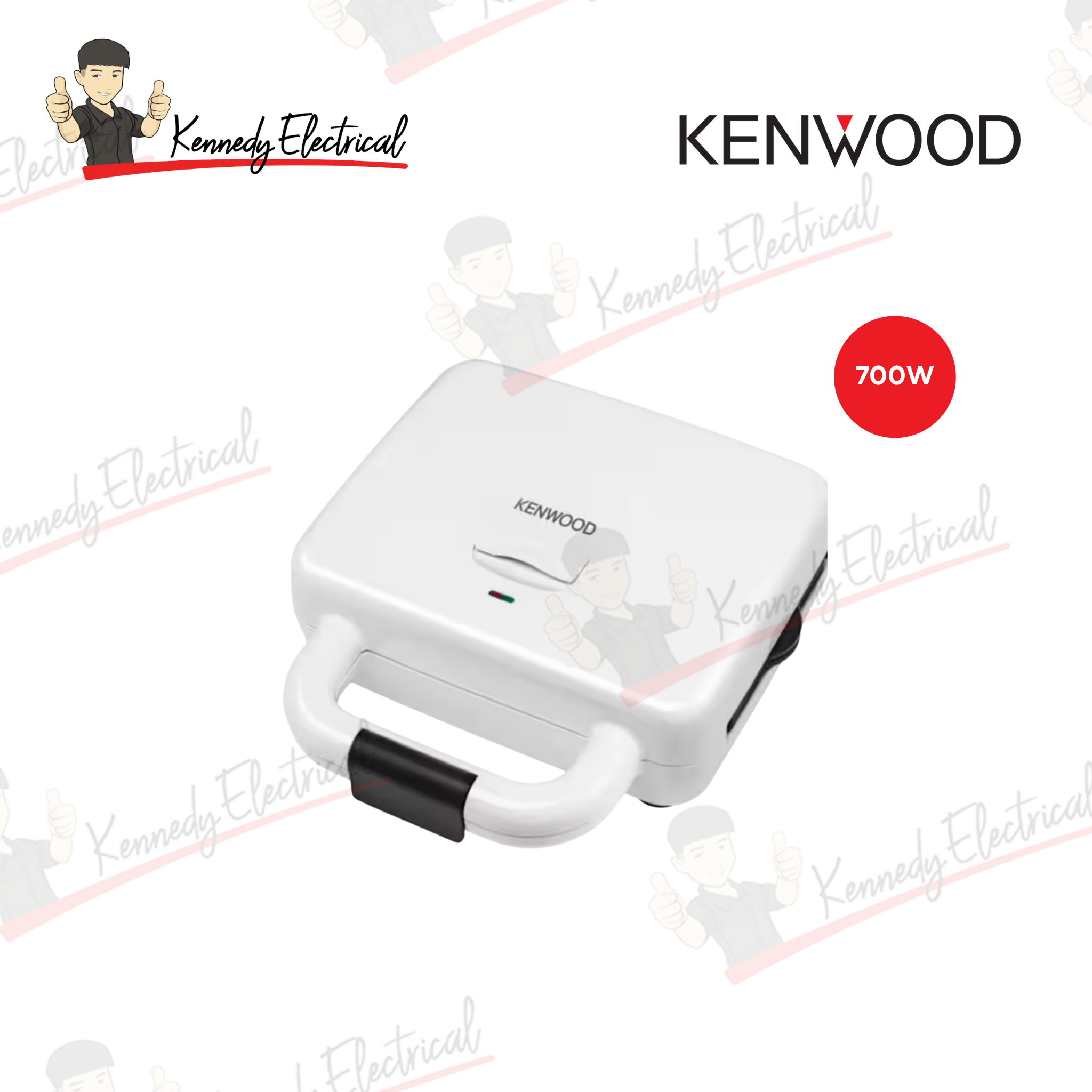 Kenwood 700W 3-in-1 Sandwich Waffle & Grill Maker (SMP84.C0WH)
