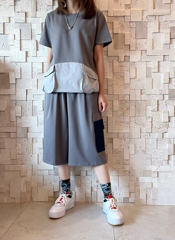 S00290棉拼風褸質料套裝