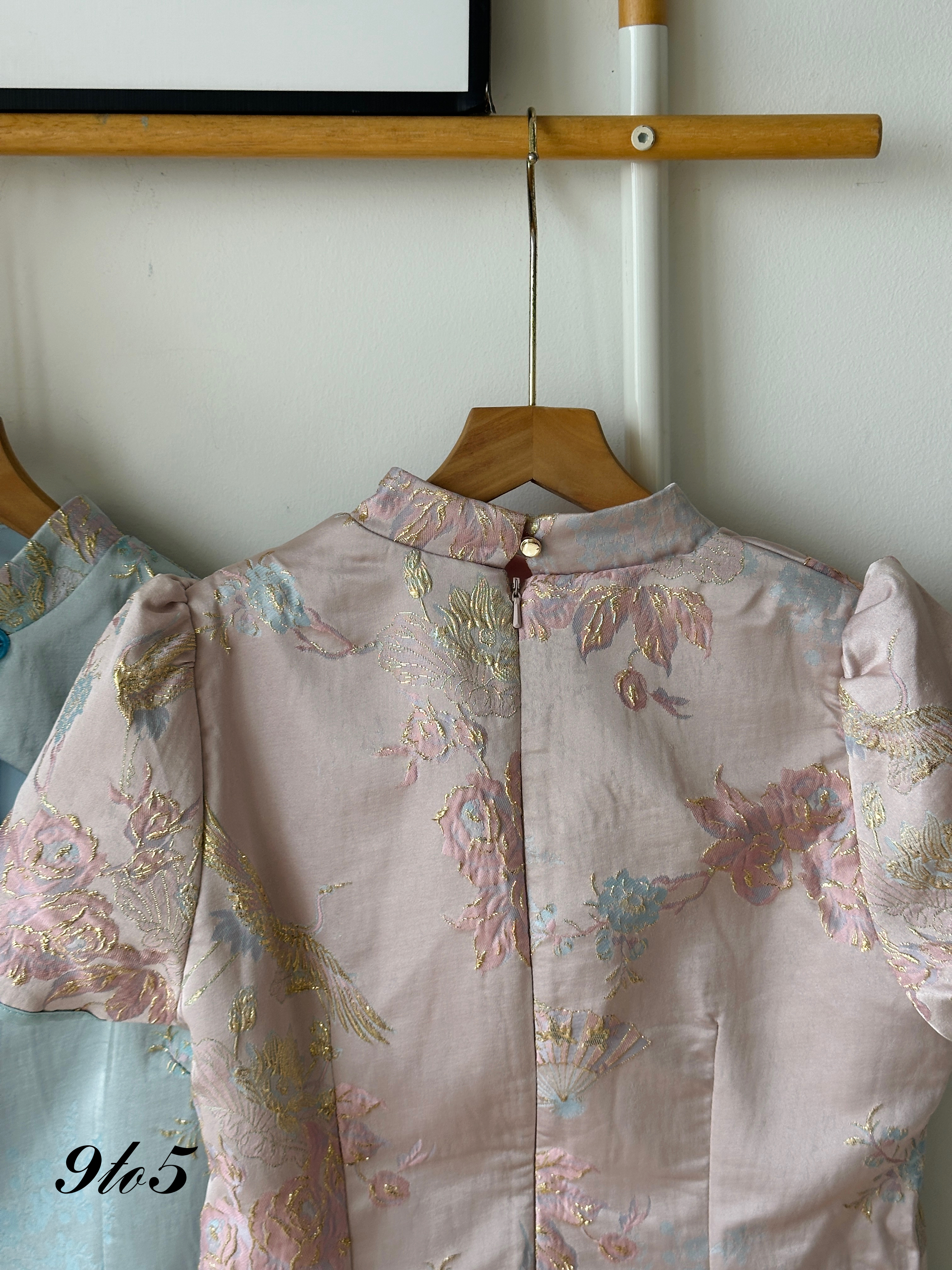 D2316 Puff Sleeve Cheongsam Dress - 3 Colors