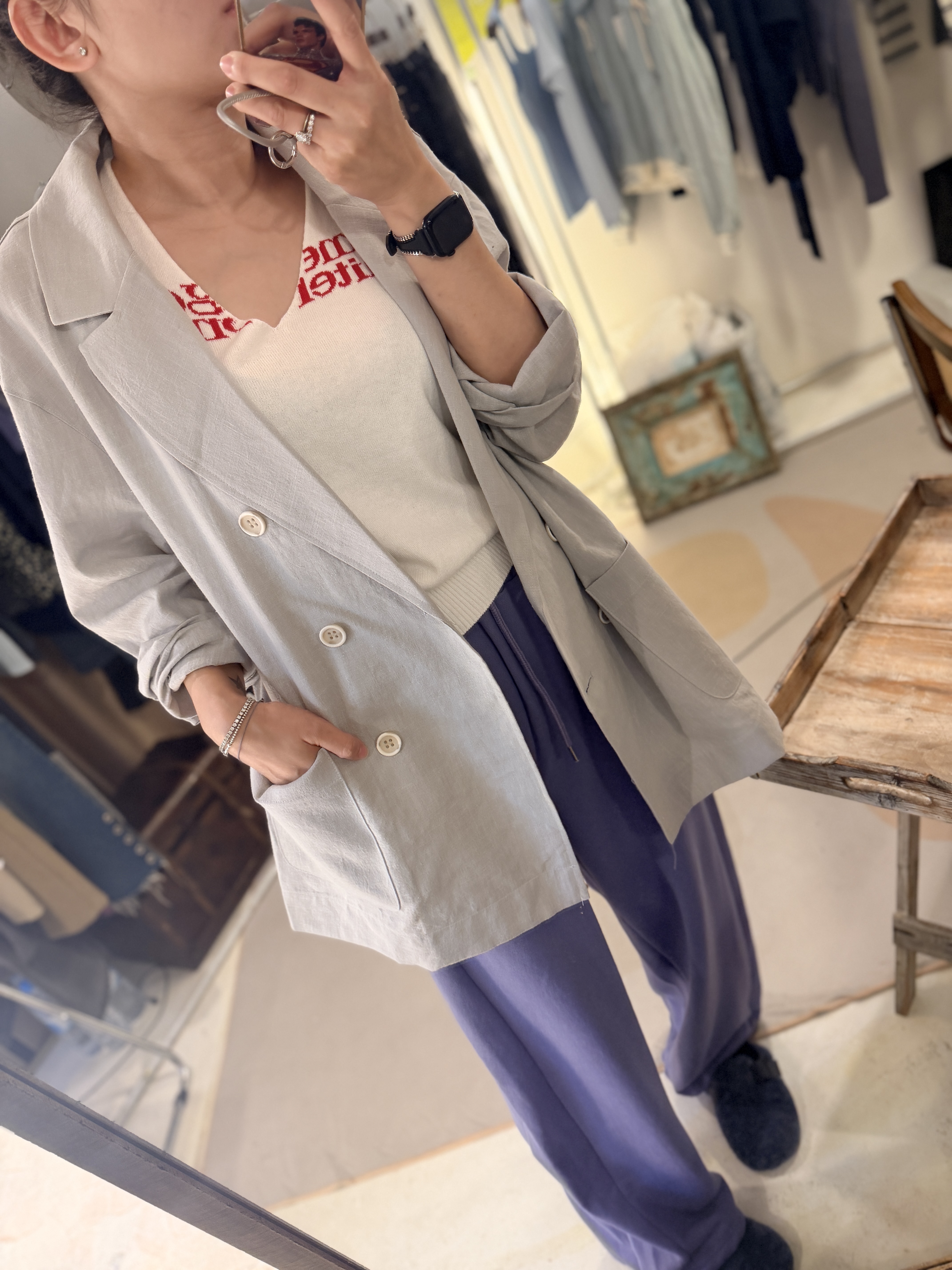 Linen over size suit
