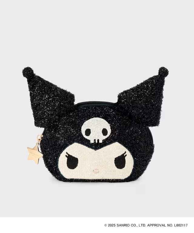 日本服裝品牌-OPAQUE.CLIP X MELODY KUROMI 閃閃斜孭袋/化妝袋