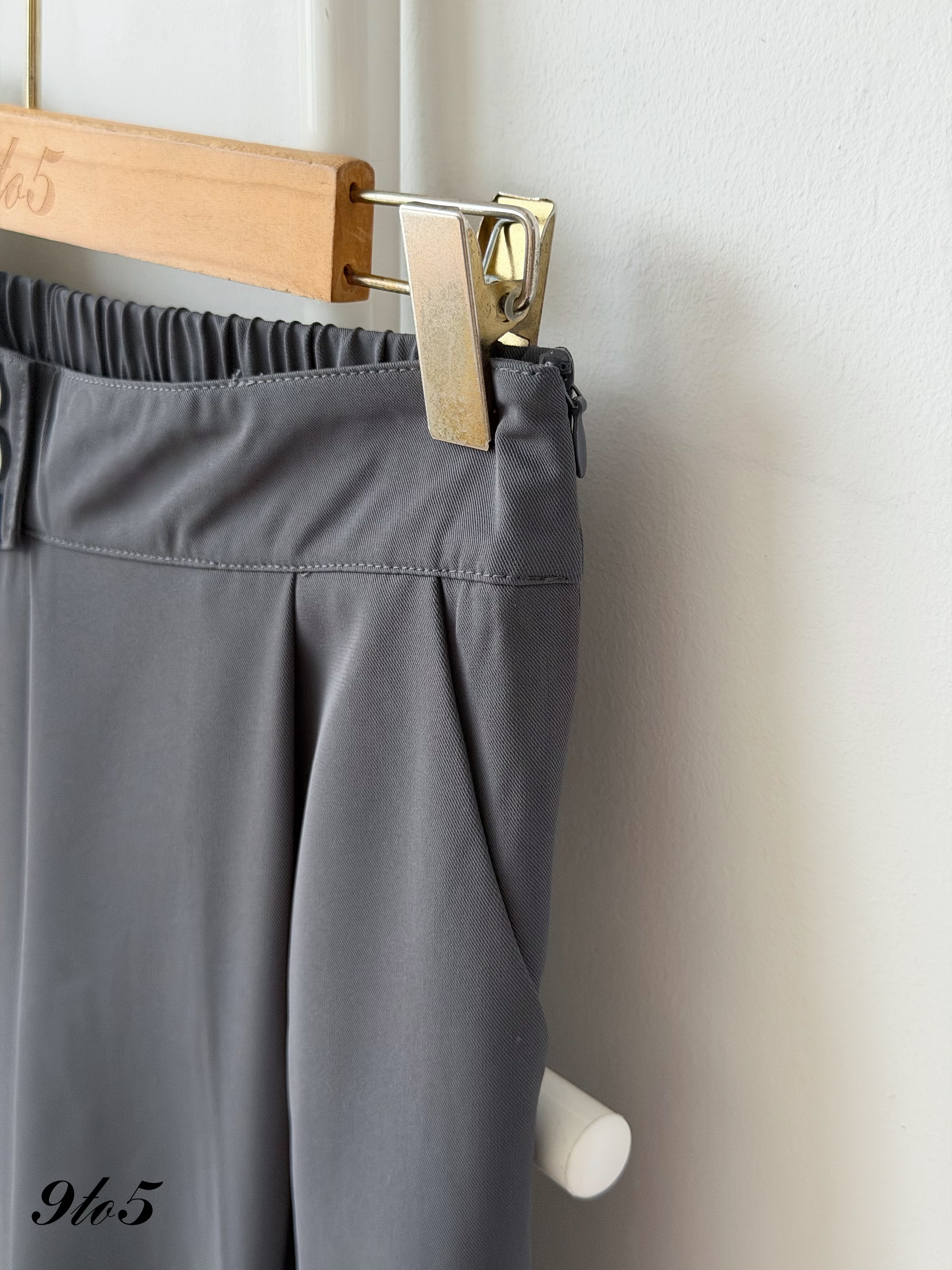 S2048 Long Straight Pants - Black & Grey