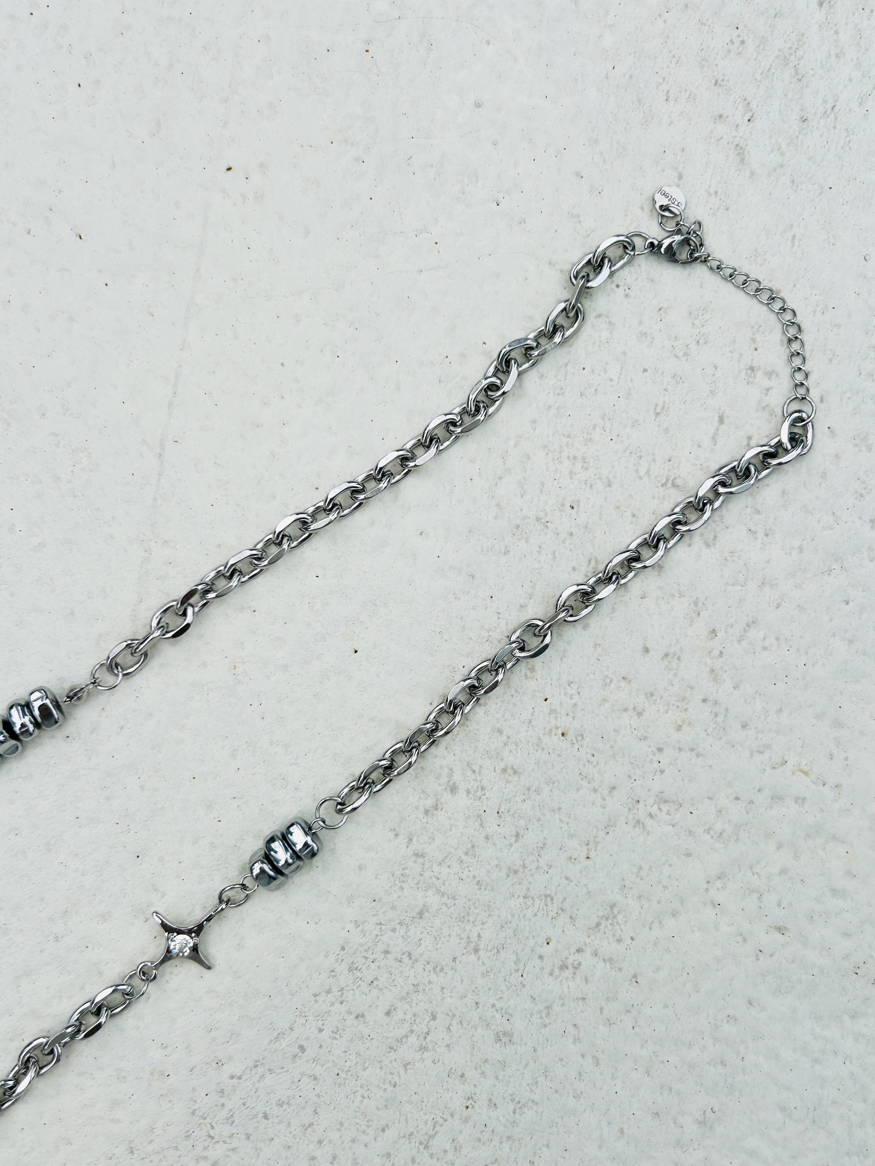 Silver rock star stainless necklace