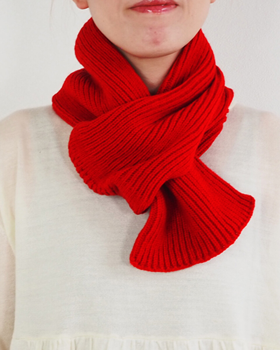 日本代購【 2026新色 日本直送 日本製 MAISON BLANCE 100%美麗諾羊毛 迷你頸巾 Made in Japan Merino Wool Ribbed Mini Muffler 】