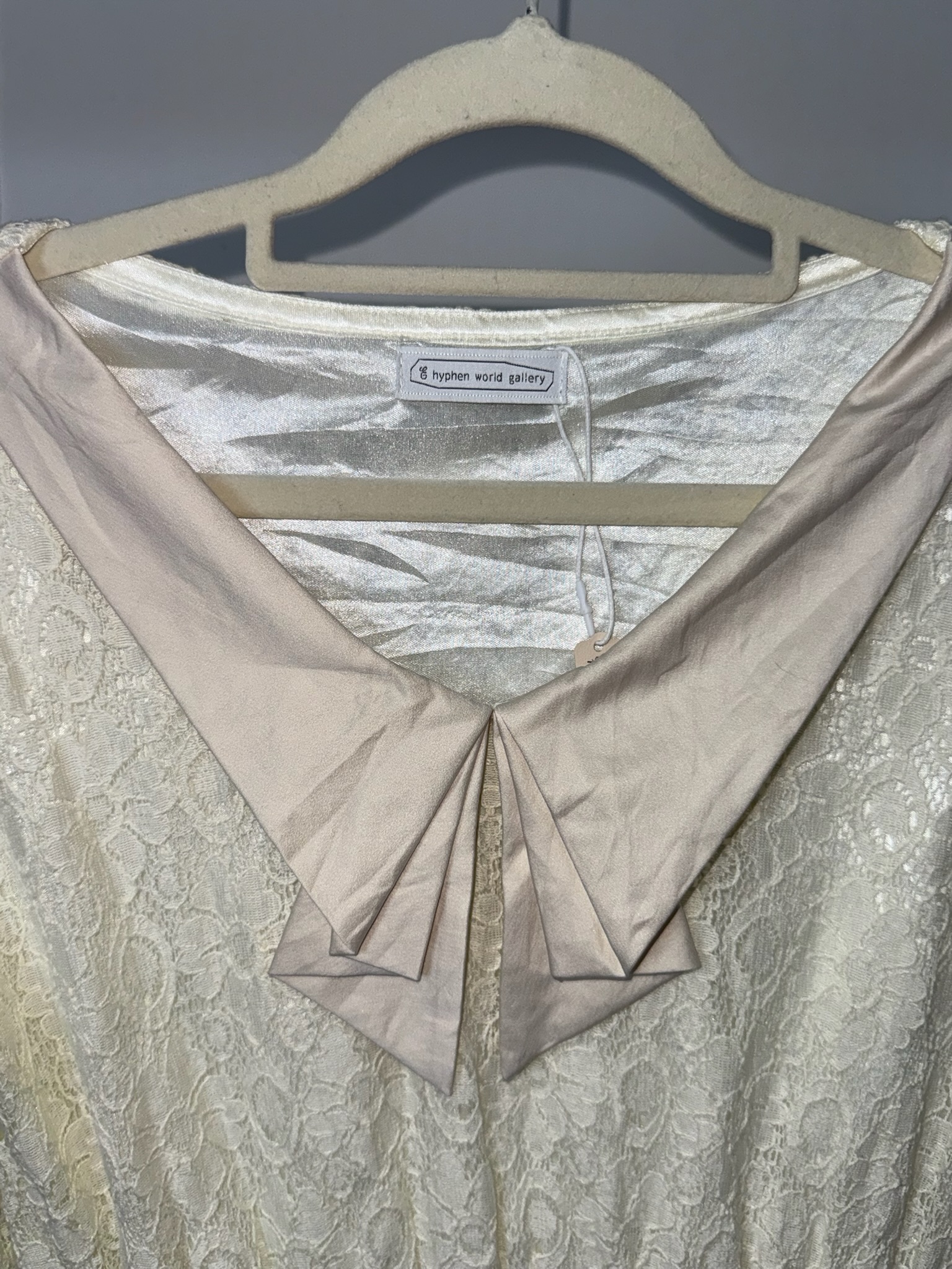 Elegant Ivory Sailor-Collar Lace Dress
