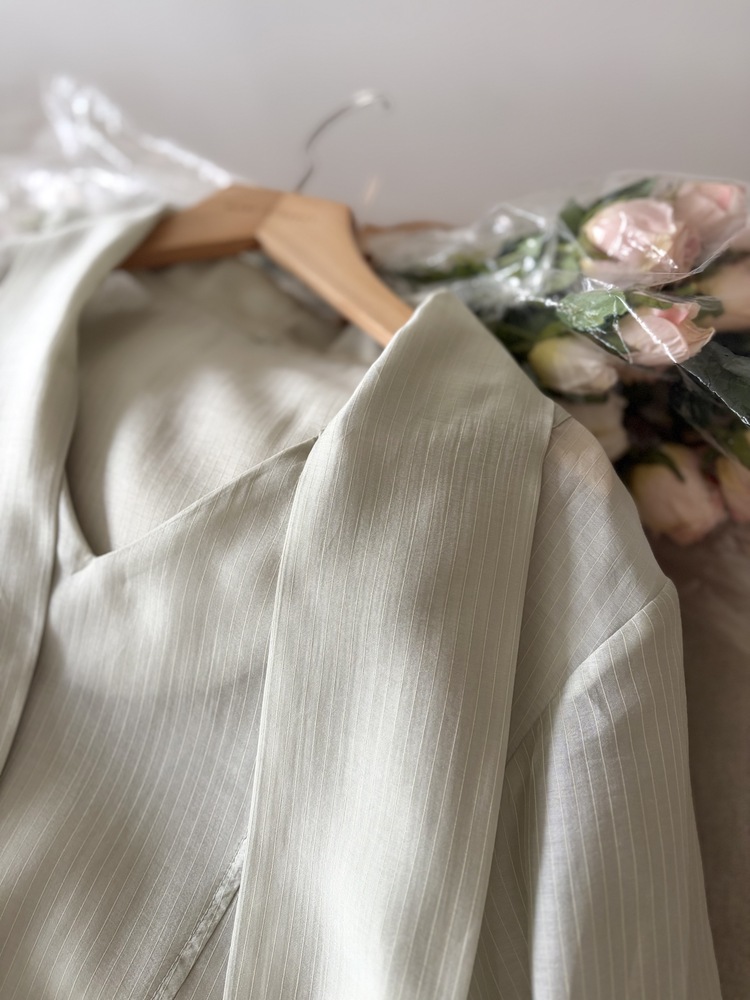 Aurelie Scarf-Tie Blouse (Mint)