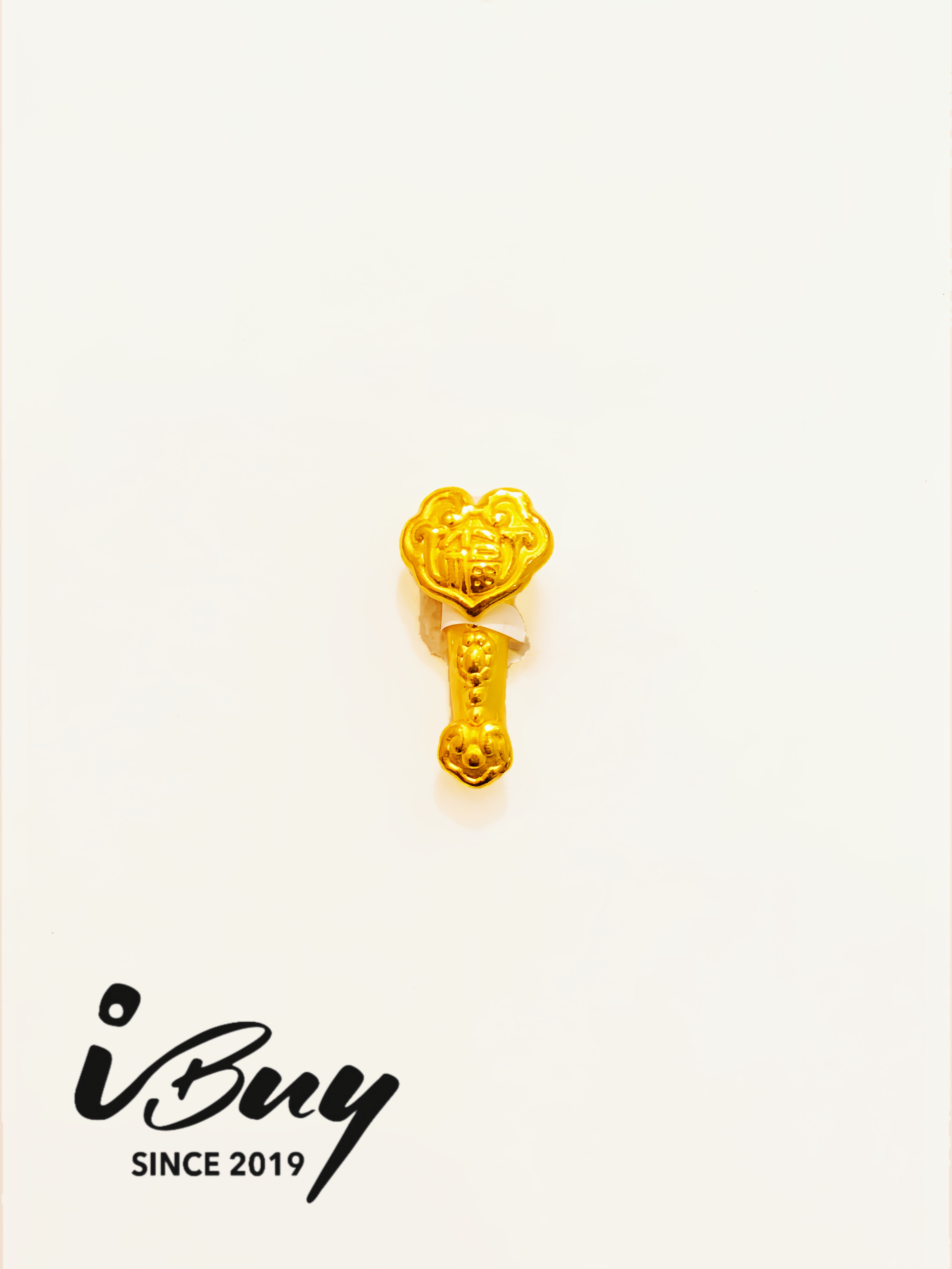 999 GOLD FU CHARACTER RUYI BEAD 999 金 福字如意串咀