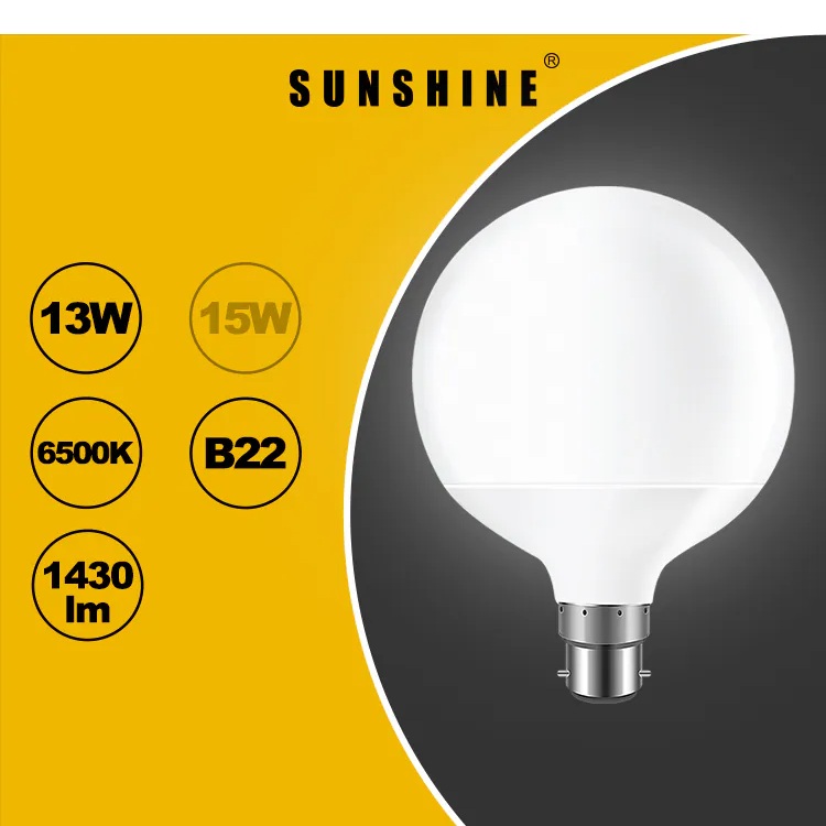 LGM-13E/13B/(E27/B22)13W LED黃/白光球膽