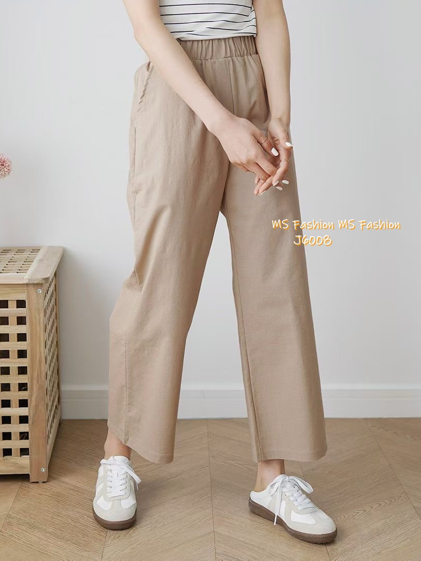 J6008 韓國🇰🇷棉麻直筒褲