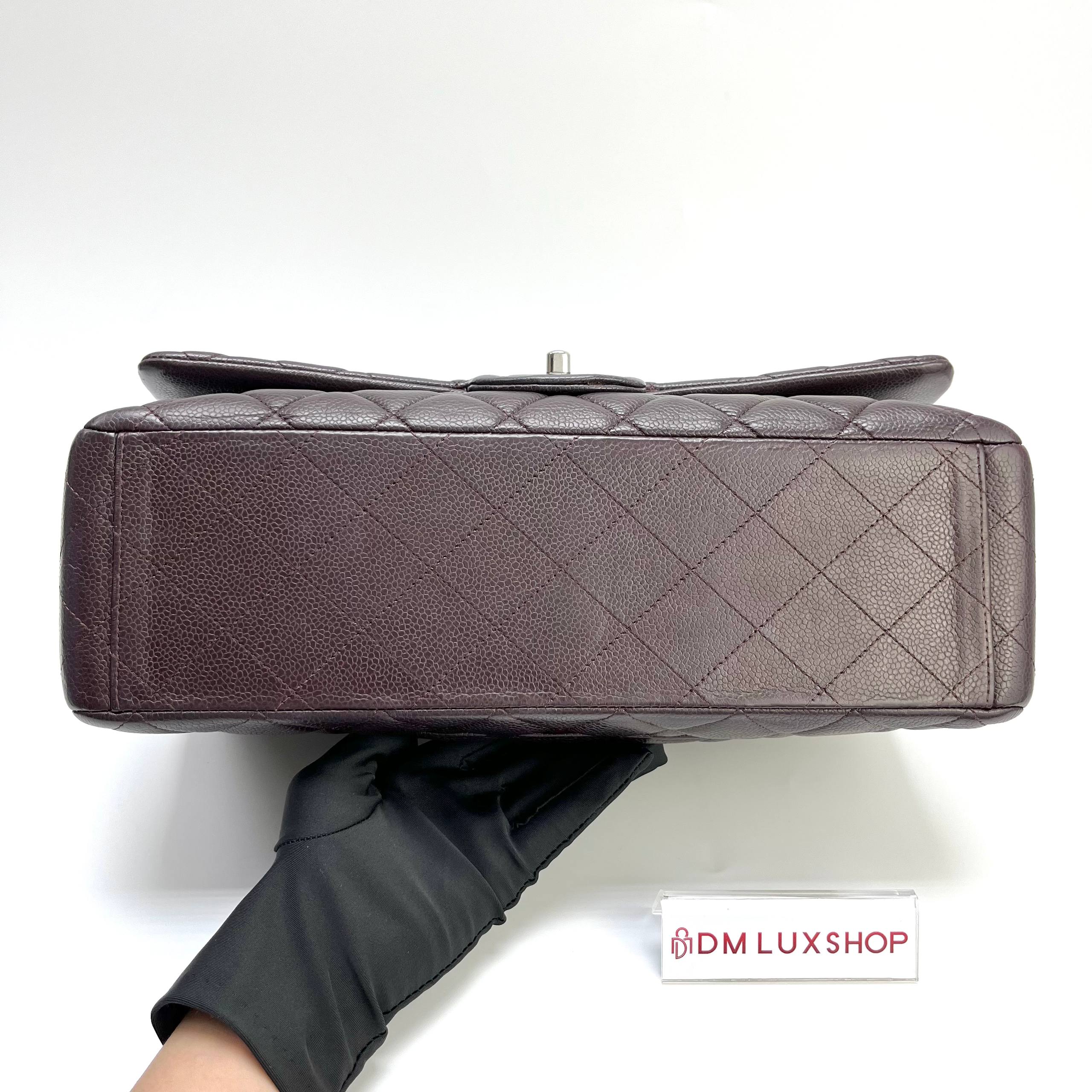 Chanel Maxi Dark Purple Caviar CF SHW (Serial 20)