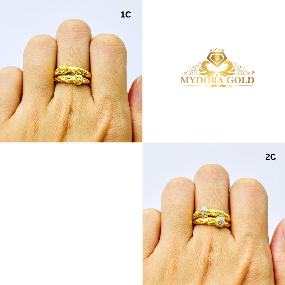 MYDORA Cincin Diamond Duo Glam (5G) l EMAS 916/22K