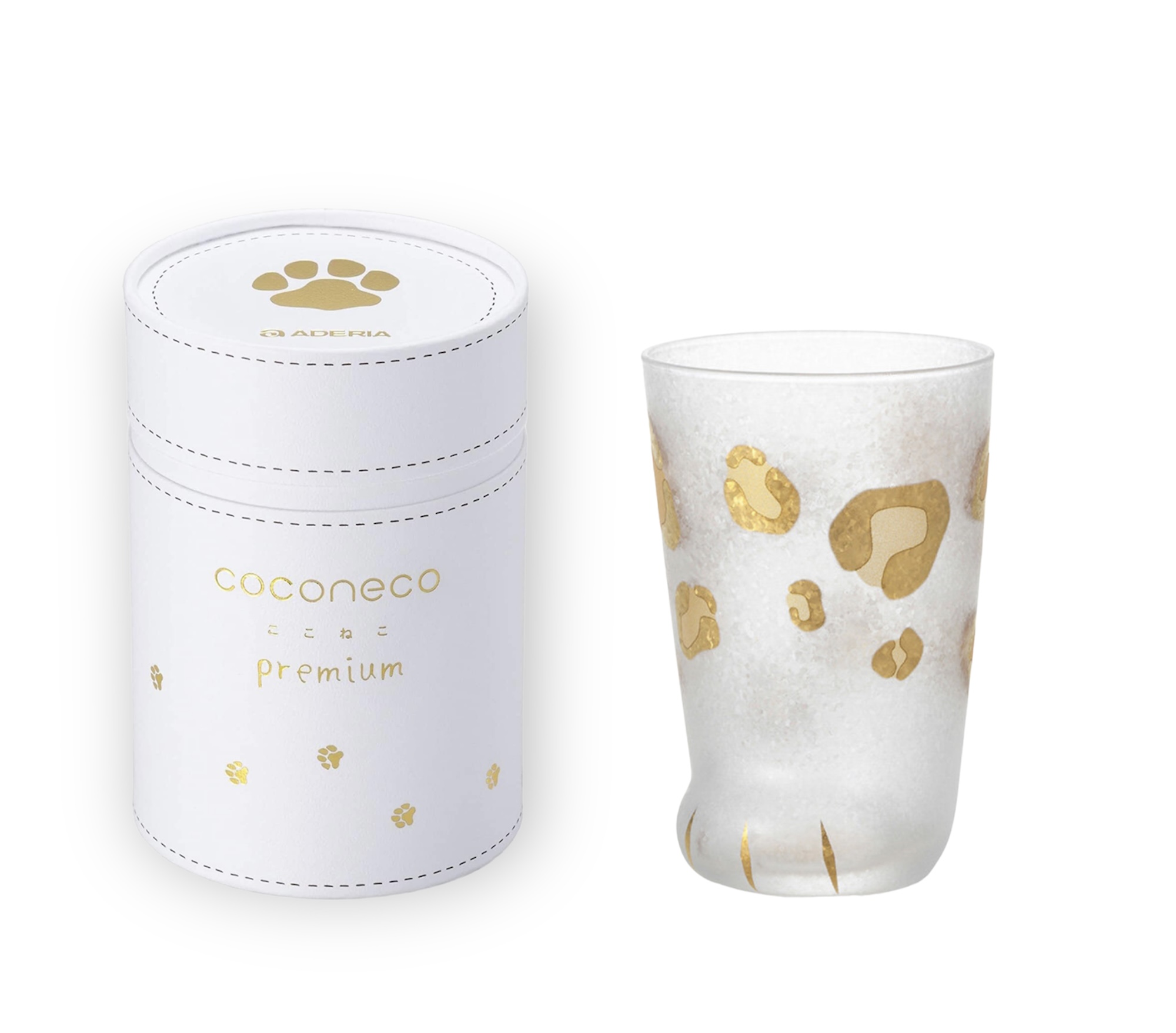 日本製 Aderia 石塚硝子 coconeco premium 金箔貓腳玻璃杯單隻禮品裝 【全三種】- 61201