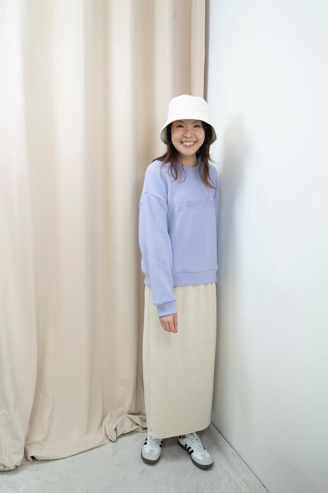 温暖感暗直紋全橡筋腰半身裙（4色）