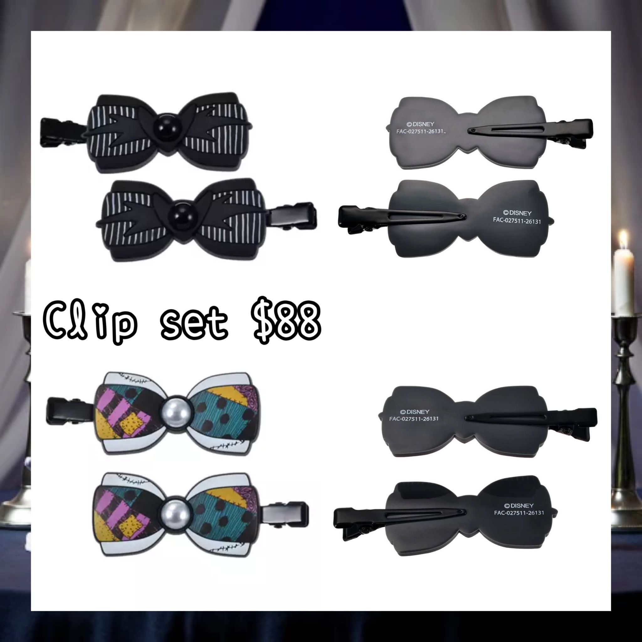 ：日本：DISNEY HALLOWEEN 2026 TIM BURTON'S THE NIGHTMARE BEFORE CHRISTMAS 2026 7/9 日本發賣 CLIP SET