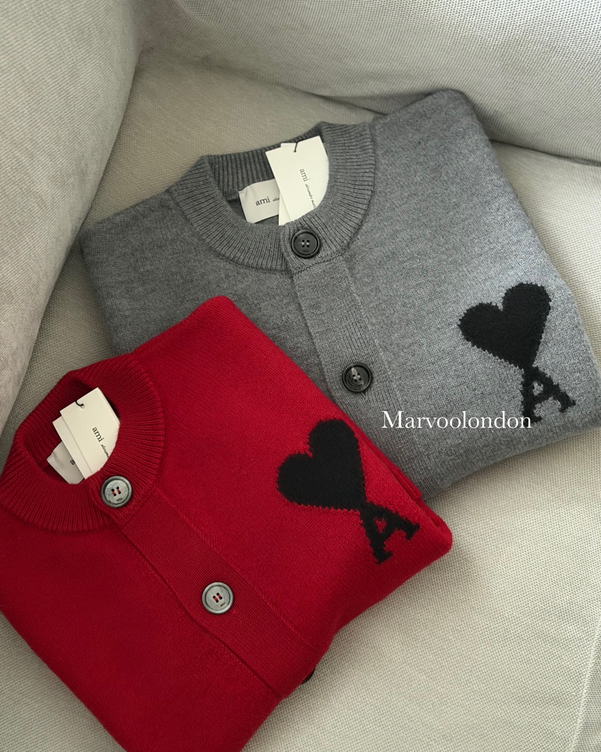 限時優惠✨訂貨🍒Ami 100%wool 紅色寬鬆圓領外套 🔖Size XS S M L XL  襯恤衫疊穿做layer 都好睇🤭