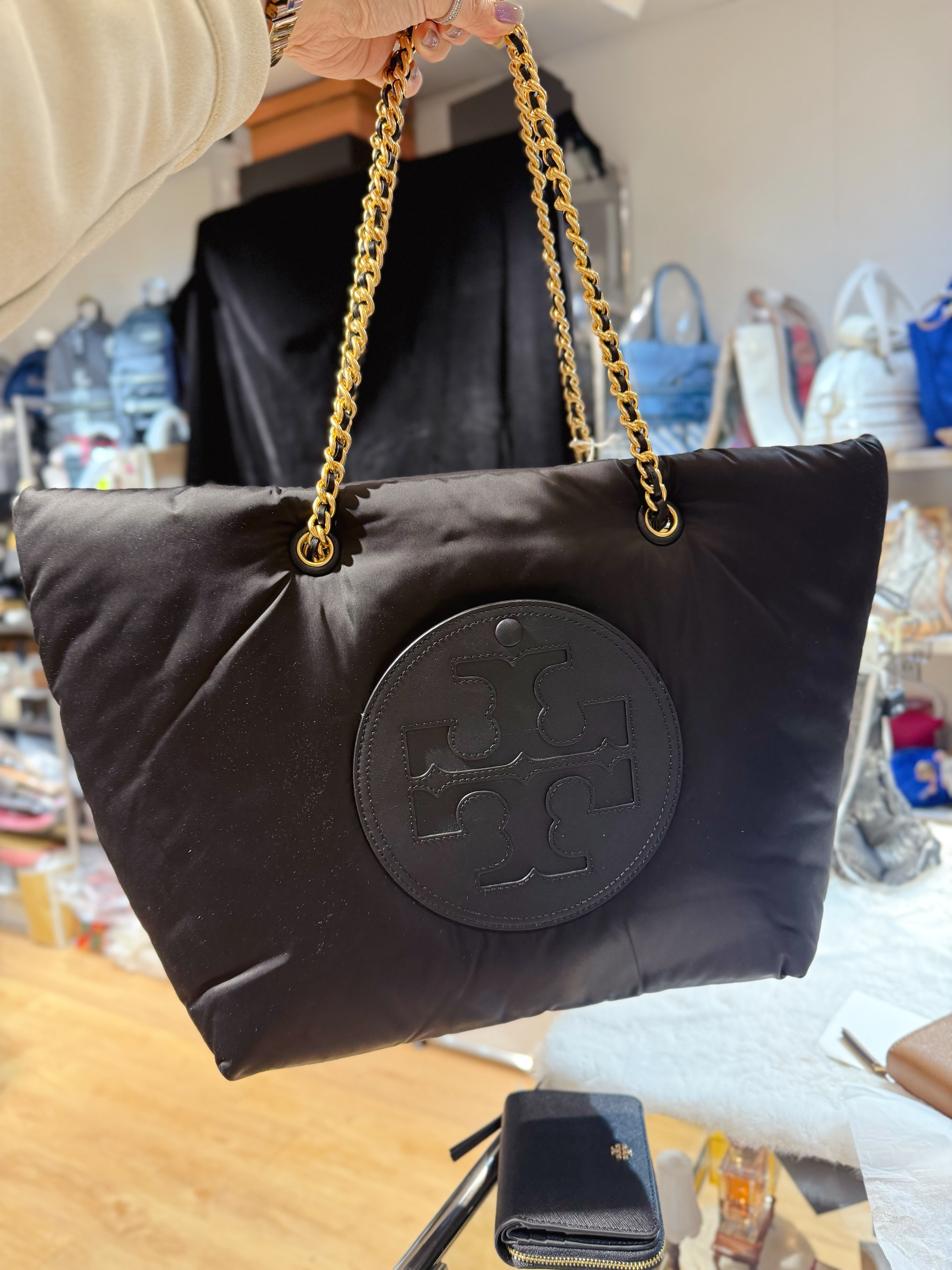 Tory burch Ella puffy tote blk