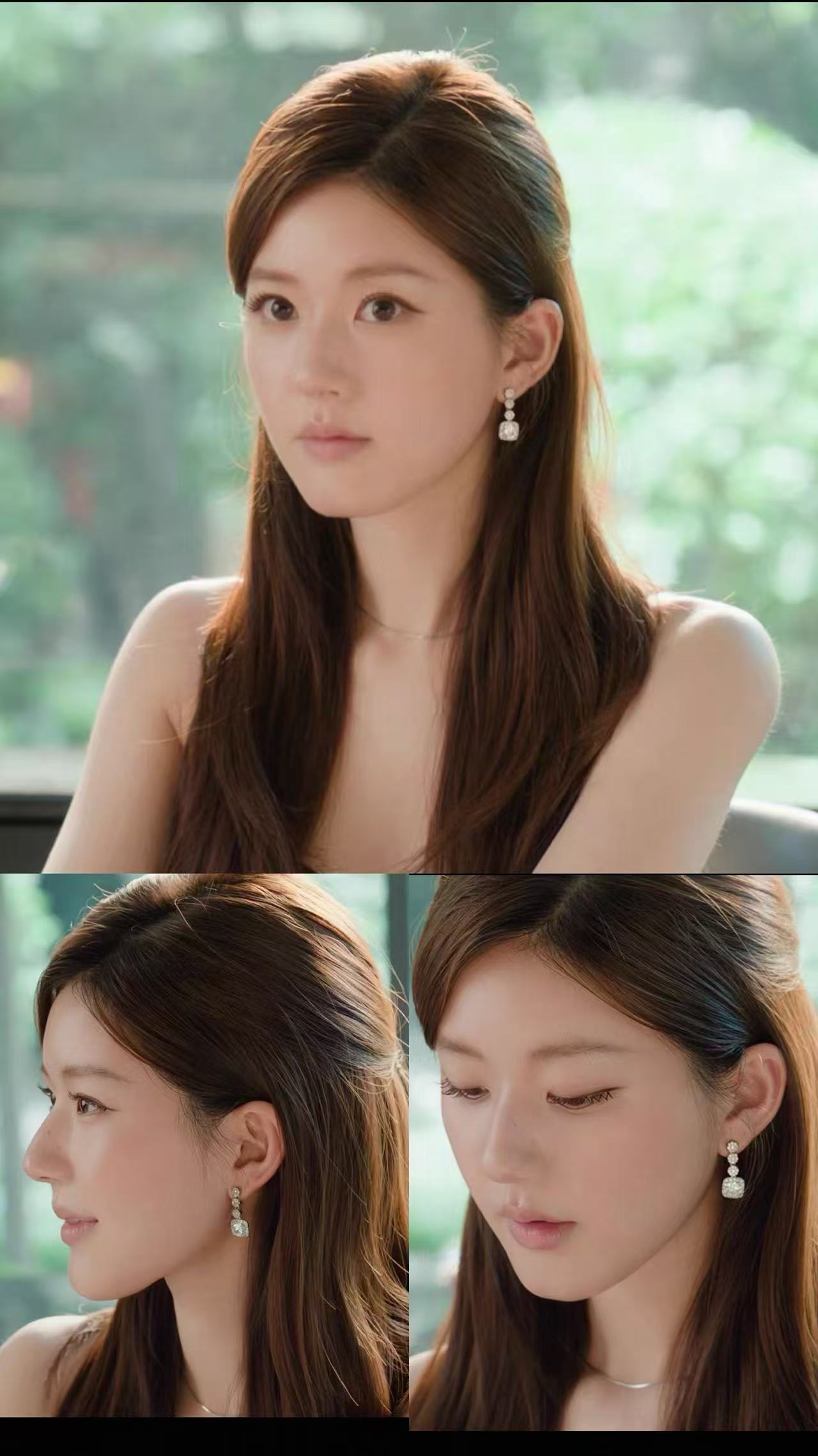 6672 许妍同款冰霜满钻耳环(925银针)