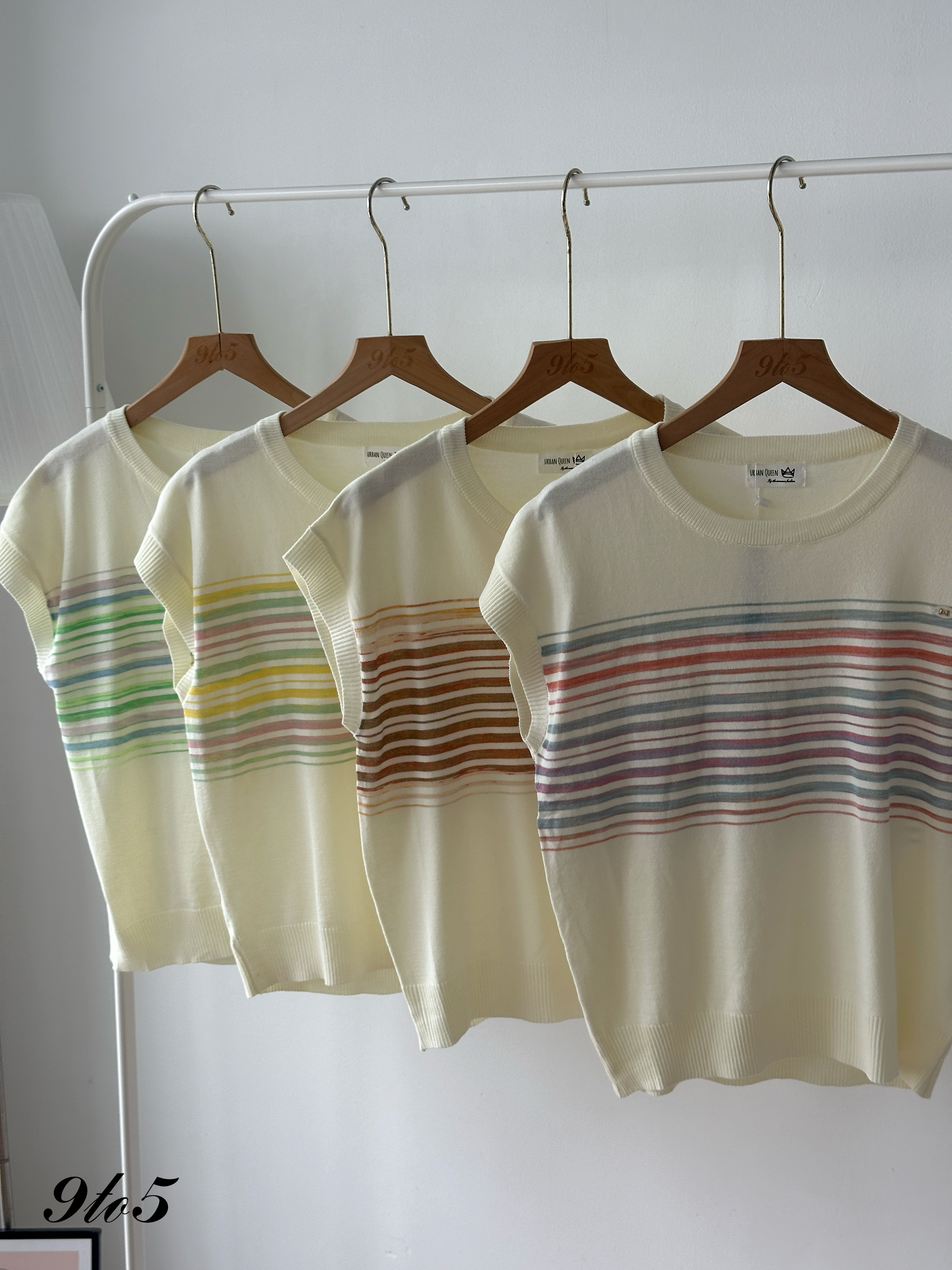 T4330 Contrast Stripe Knit Top - 4 Colors 