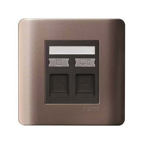 施耐德 ZENcelo 銀銅 孖位 CAT5E數據插座