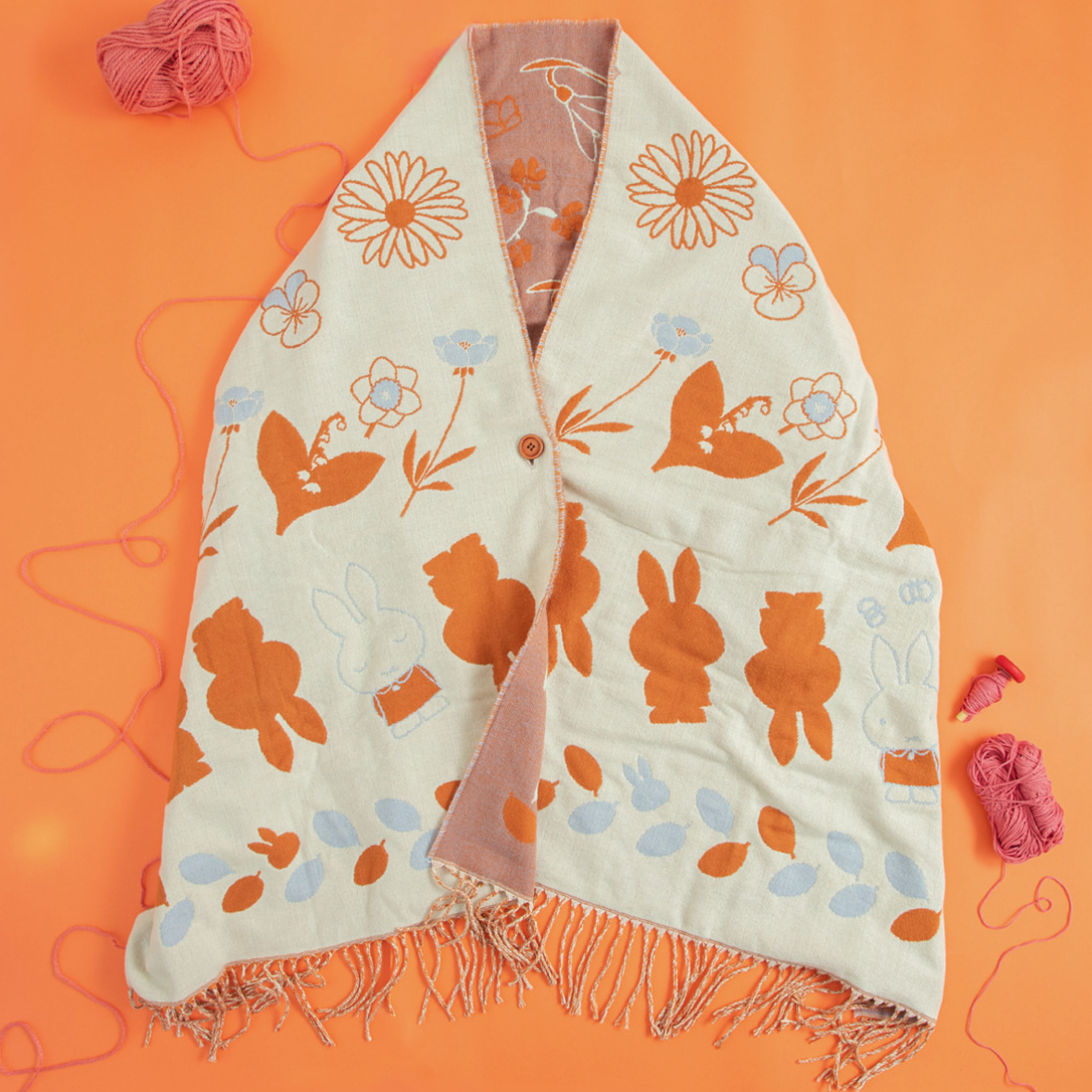Flower Miffy 雙面披肩